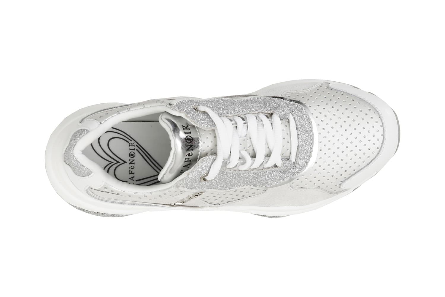 SNEAKERS ALLACCIATA IN PELLE,RASO E GLITTER - 6