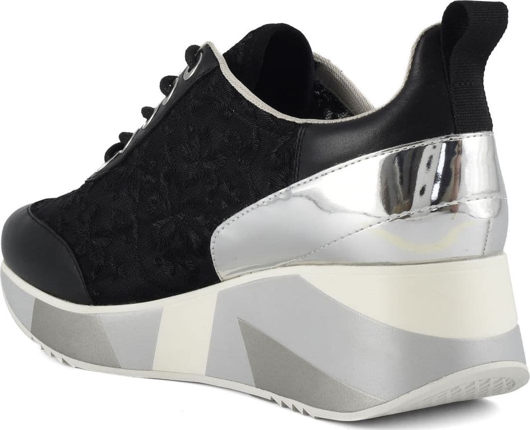 SNEAKERS ALLACCIATA IN PIZZO E PELLE - 2
