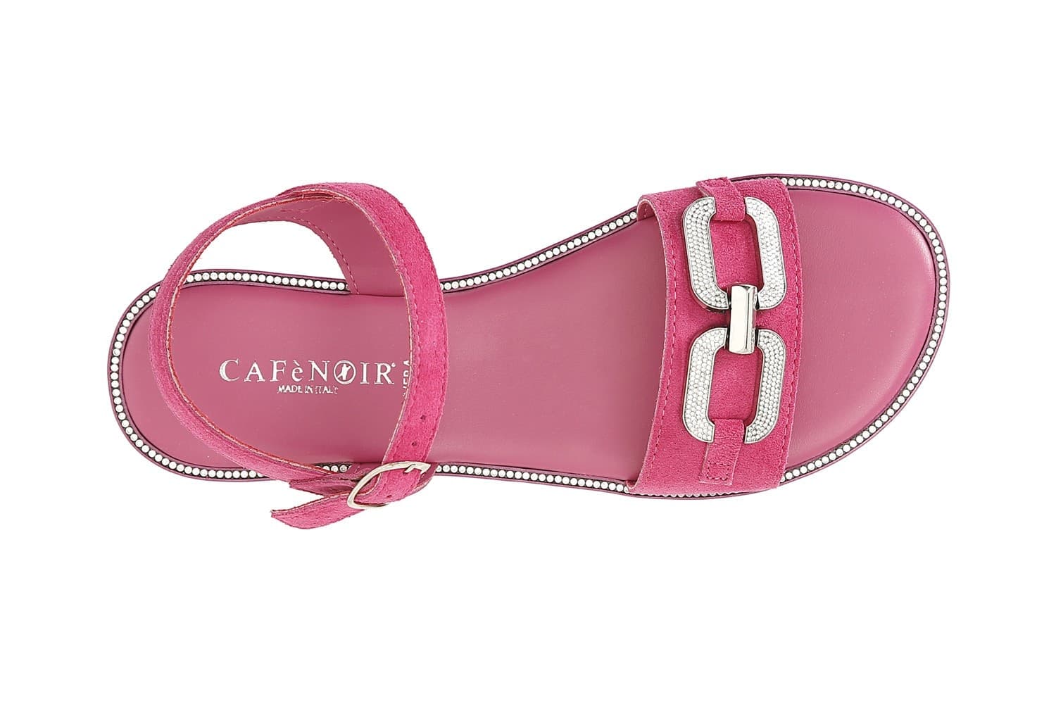 SANDALO IN PELLE SCAMOSCIATA CON ACCESSORIO GIOIELLO - 7