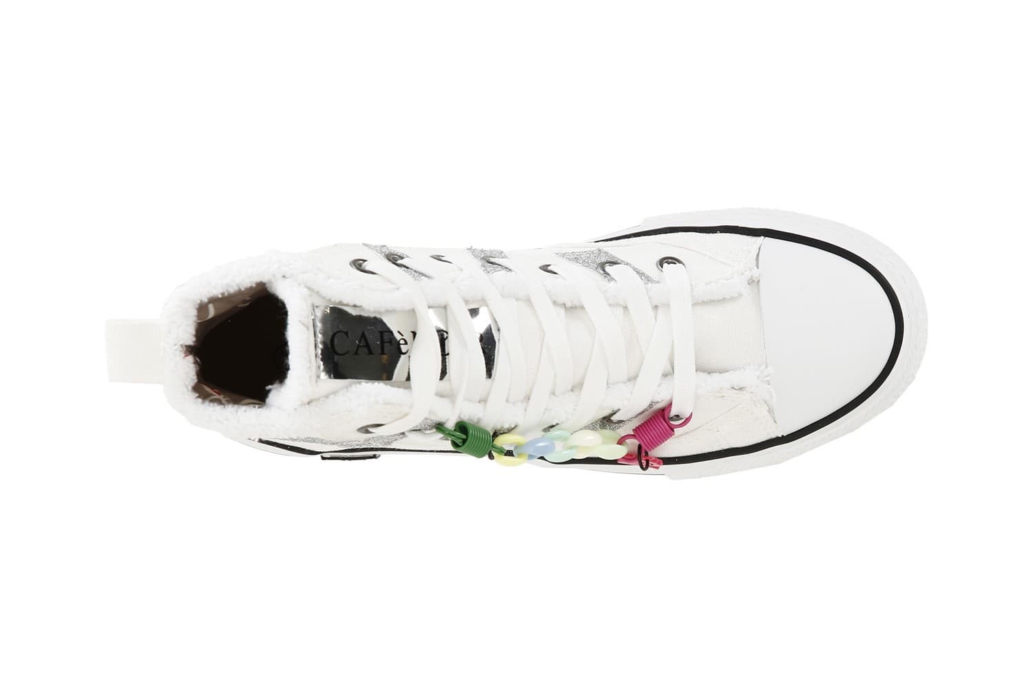 SNEAKERS MID IN TESSUTO E GLITTER CON FRANGE - 6