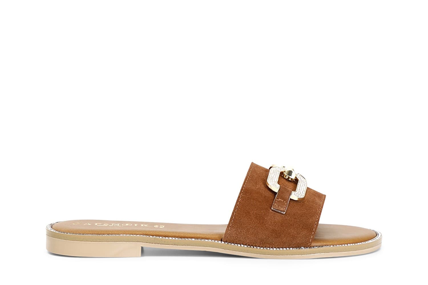 CIABATTA IN PELLE SCAMOSCIATA CON ACCESSORIO GIOIELLO - 4