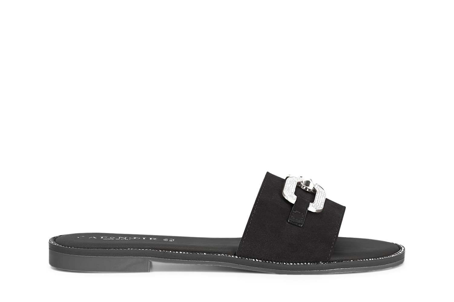 CIABATTA IN PELLE SCAMOSCIATA CON ACCESSORIO GIOIELLO - 3