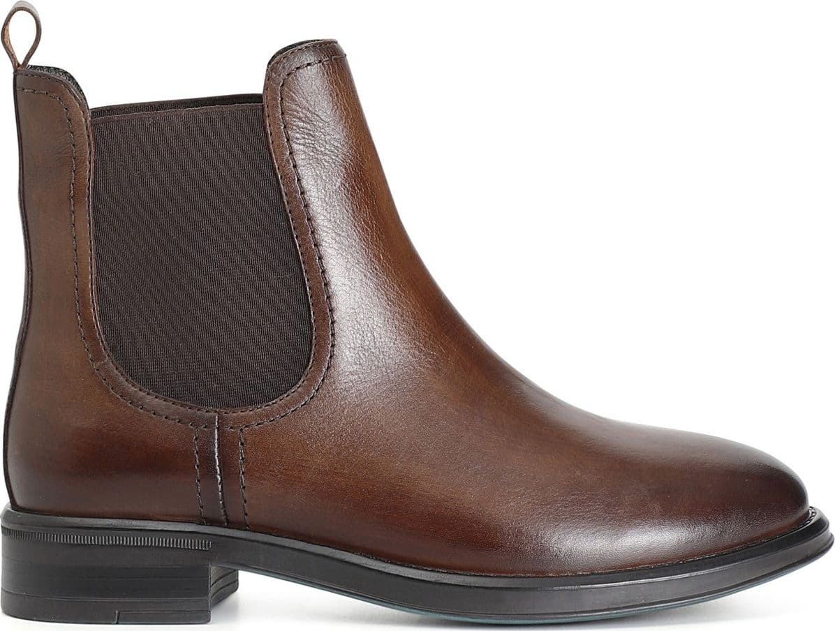 TRONCHETTO IN PELLE CON ELASTICI – COGNAC – Cafènoir