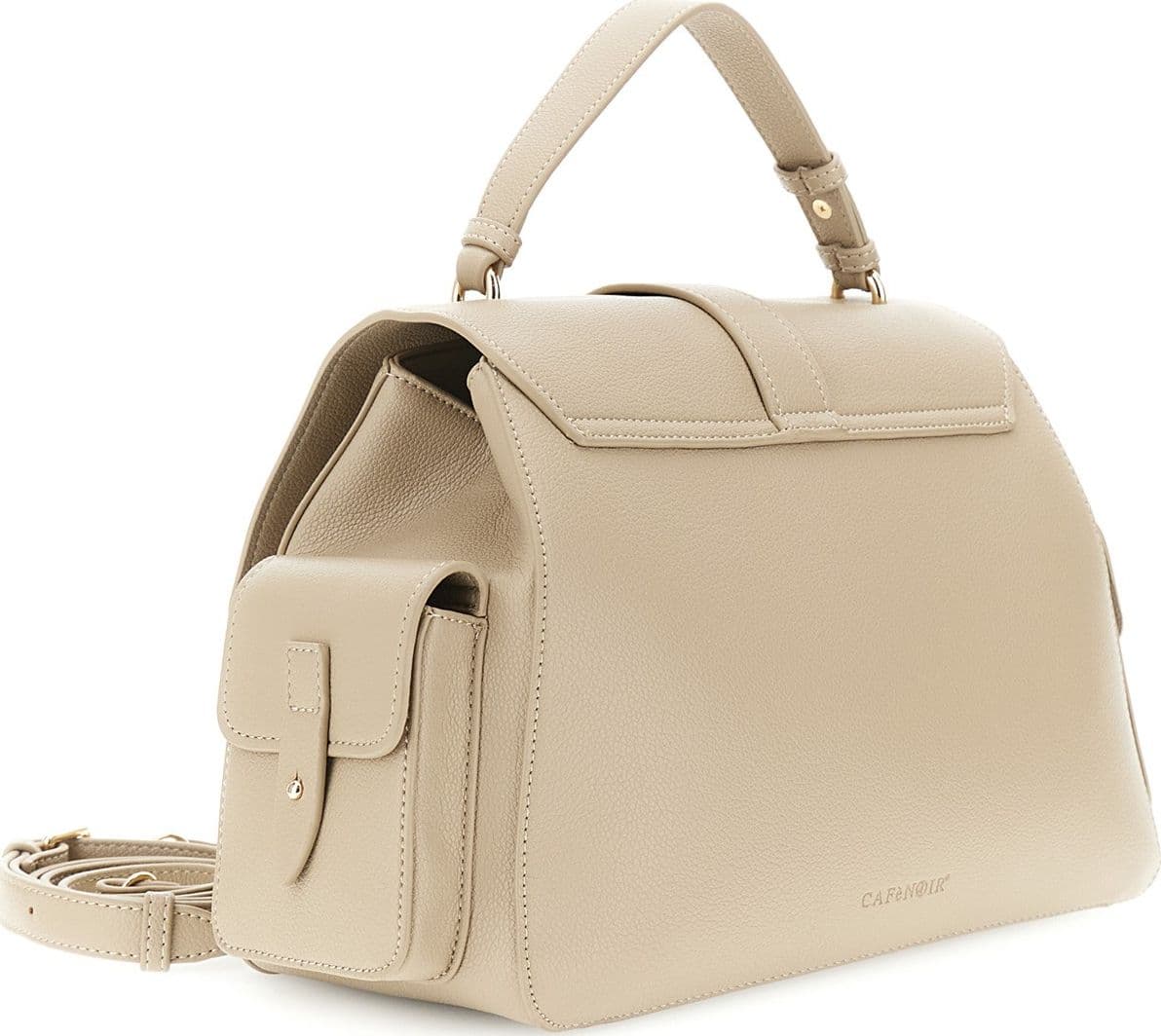 BORSA A MANO CON PATTINA IN MATERIALE SINTETICO EFFETTO PELLE CON GRANA - 2