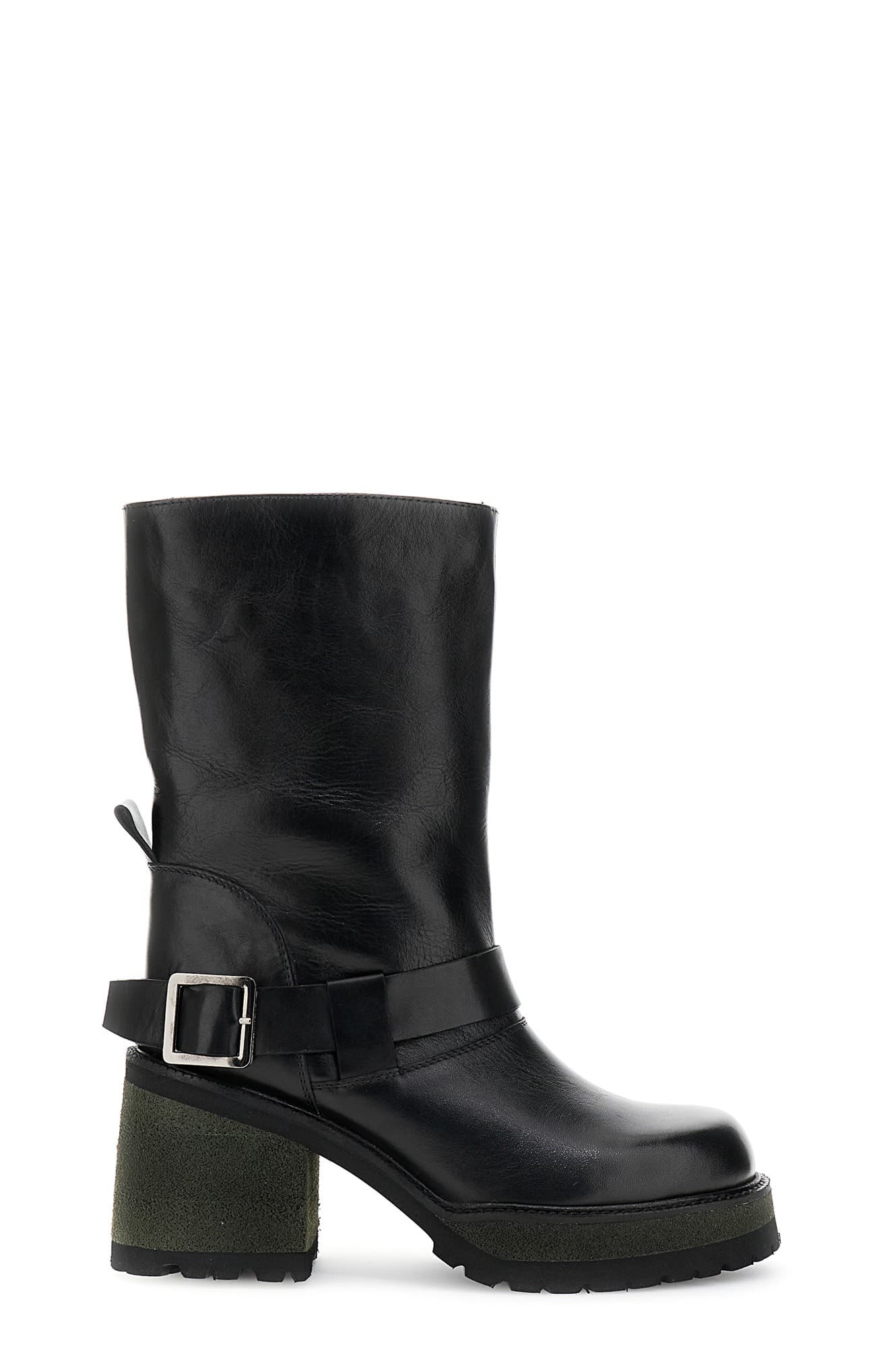 STIVALETTO IN PELLE CON CAVIGLIERA - 4