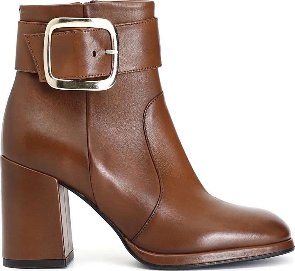 TRONCHETTO IN PELLE CON FIBBIA – COGNAC – Cafènoir