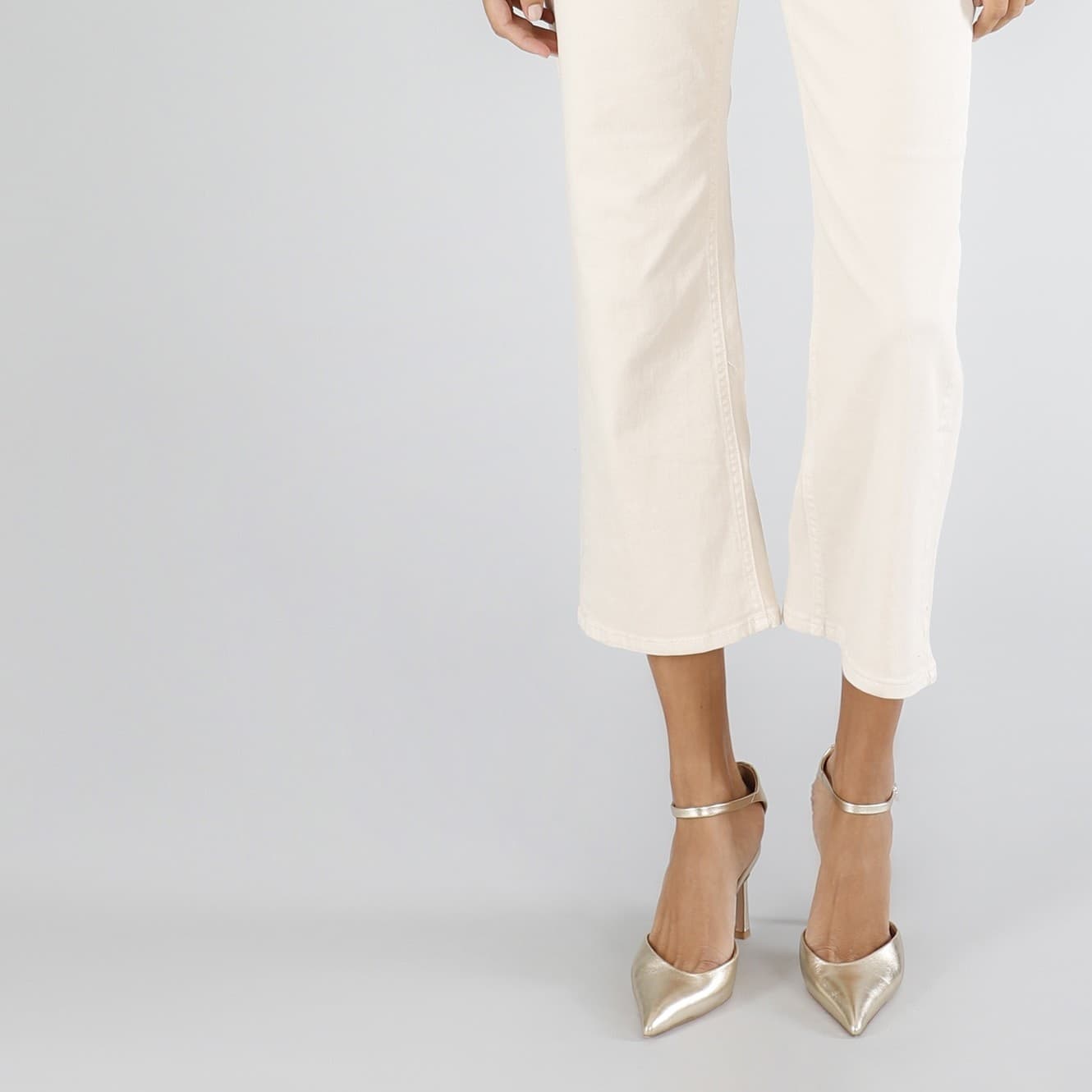 PANTALONE BOOTCUT CROPPED IN BULL DENIM - 2