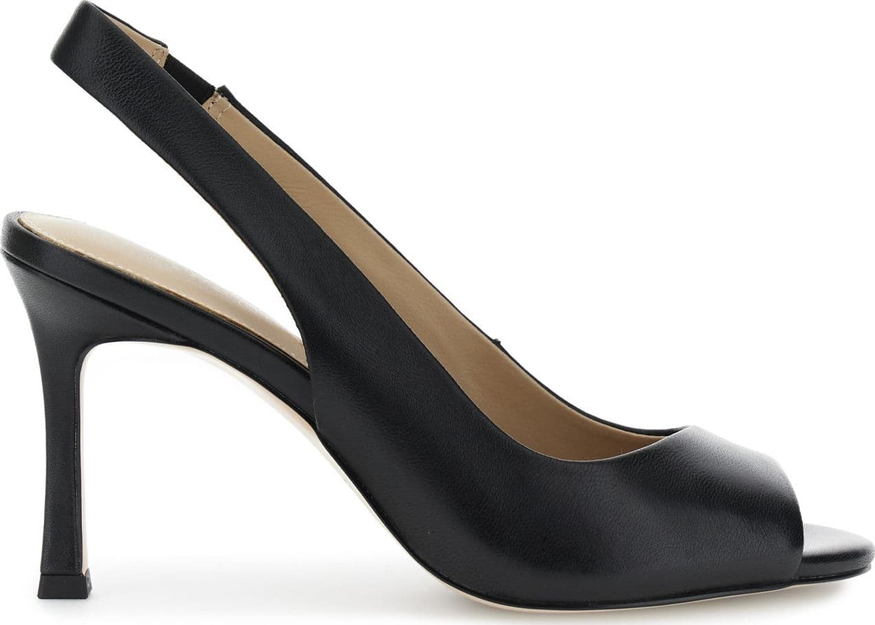 SANDALO LACCIO DIETRO IN PELLE – NERO – Cafènoir