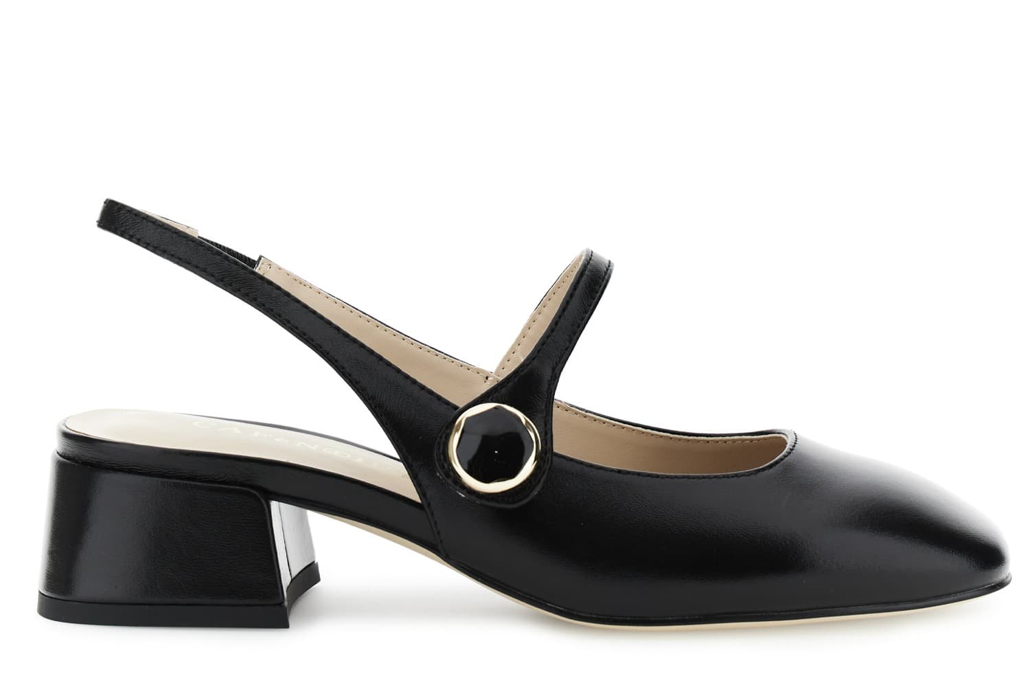 BALLERINA IN PELLE VERNICE CON ACCESSORIO BOTTONE - 10