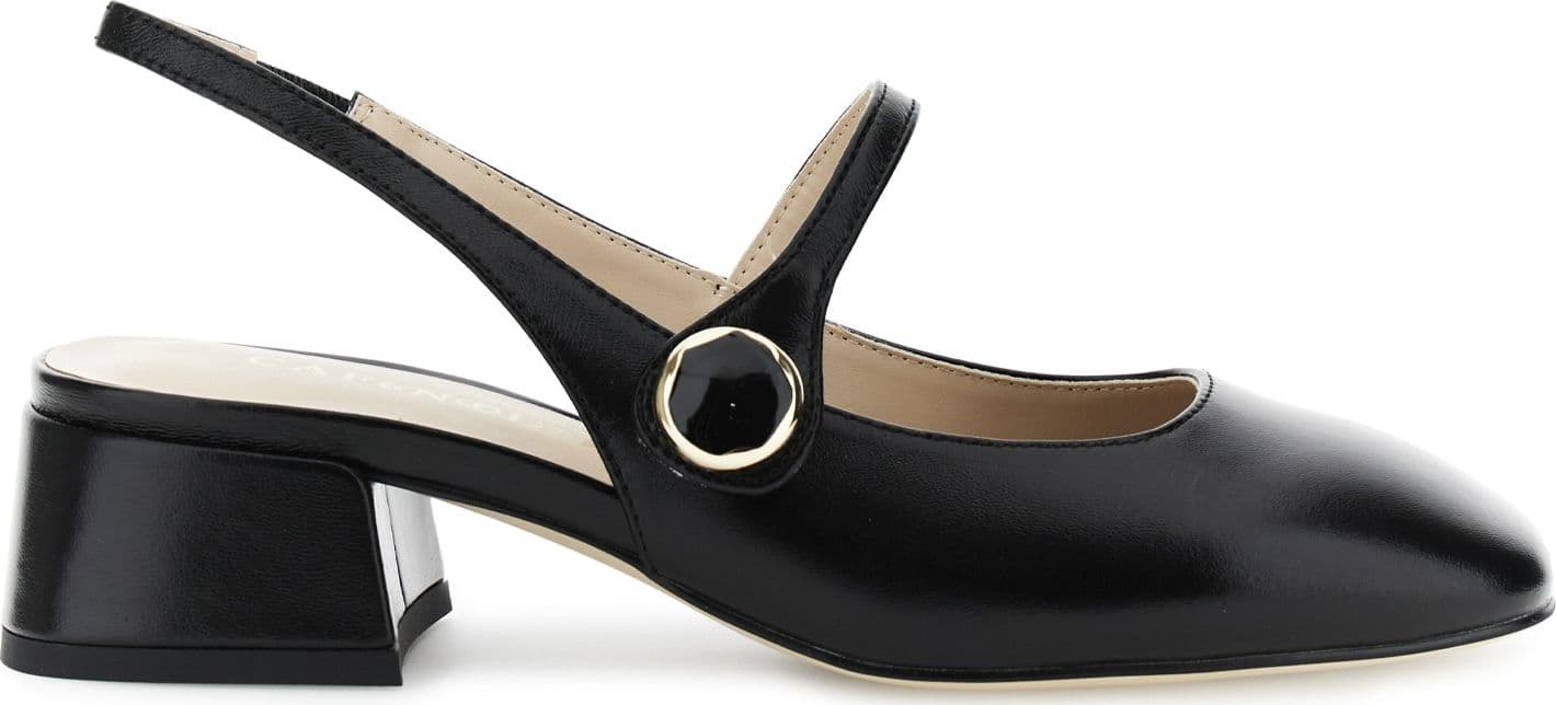 BALLERINA IN PELLE VERNICE CON ACCESSORIO BOTTONE - 4