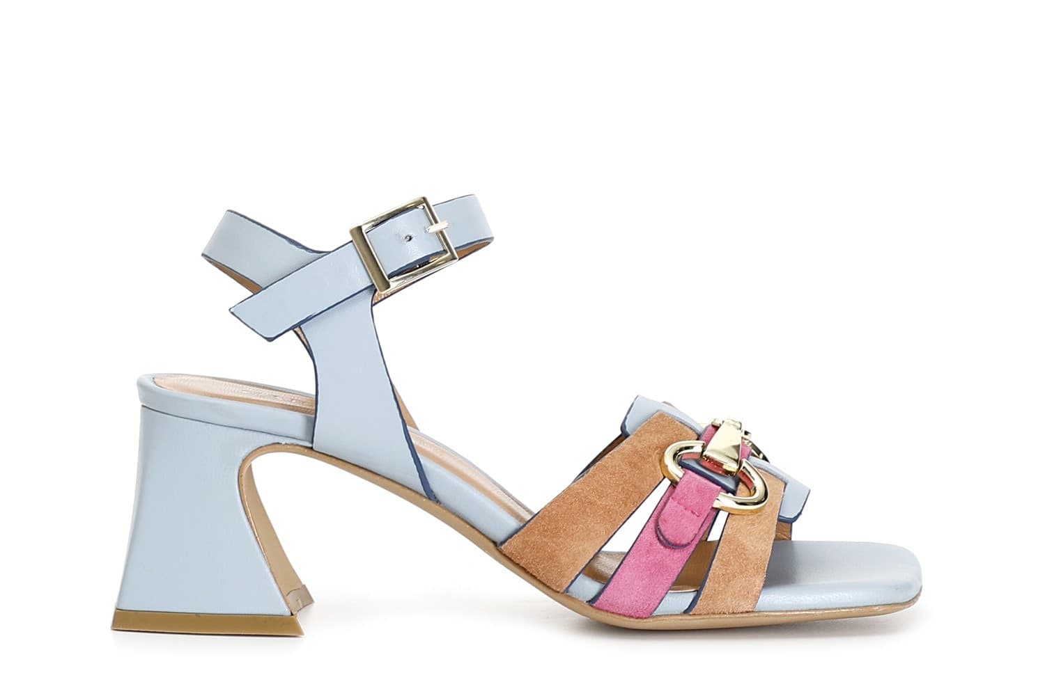 SANDALO GILDA IN PELLE E PELLE SCAMOSCIATA CON ACCESSORIO - 5