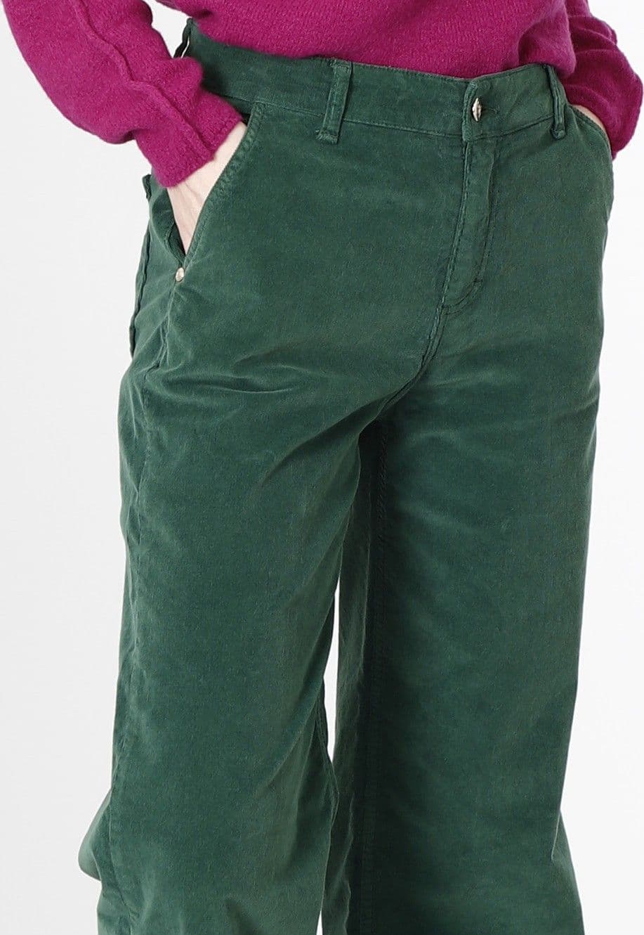 PANTALONE WIDE LEG IN VELLUTO TINTO CAPO - 3