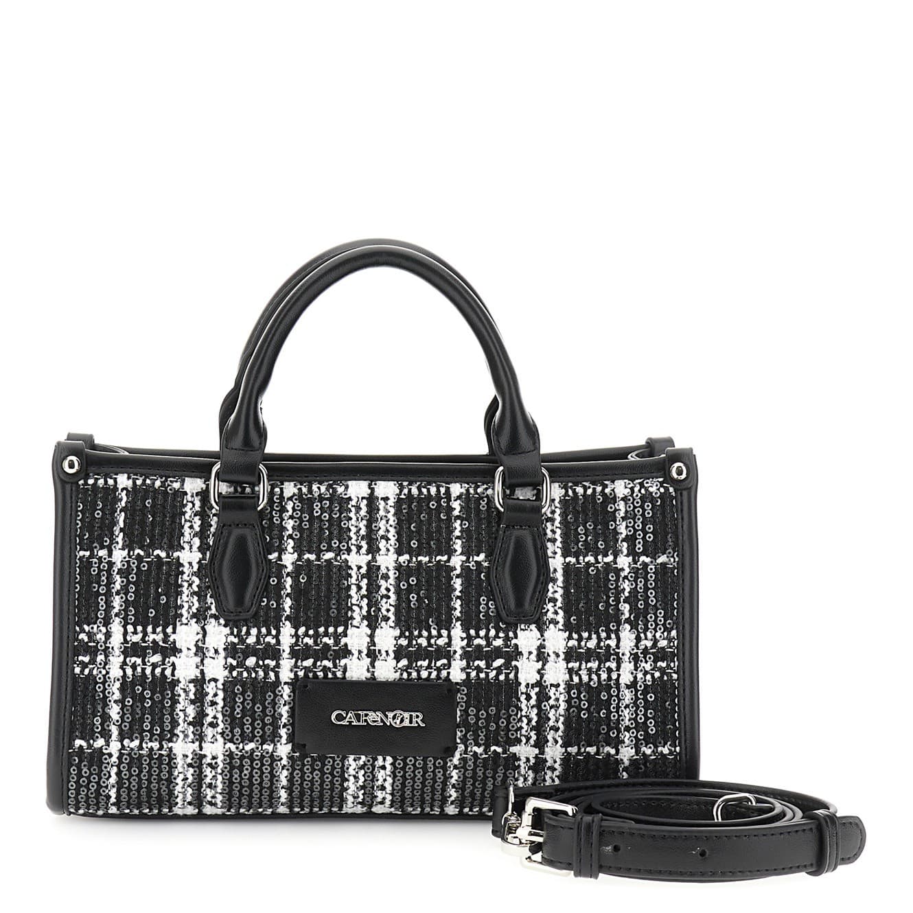 MINI BAG IN TESSUTO SCOZZESE CON APPLICAZIONE DI PAILLETTES - 3
