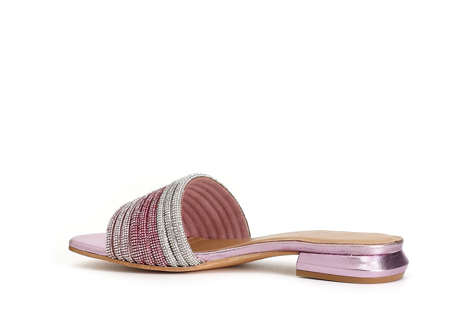 CIABATTA CON MIGNONS STRASS EFFETTO LAMINATO - 8