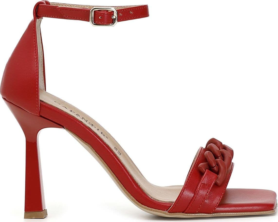 SANDALO CON ACCESSORIO CATENA – ROSSO – Cafènoir