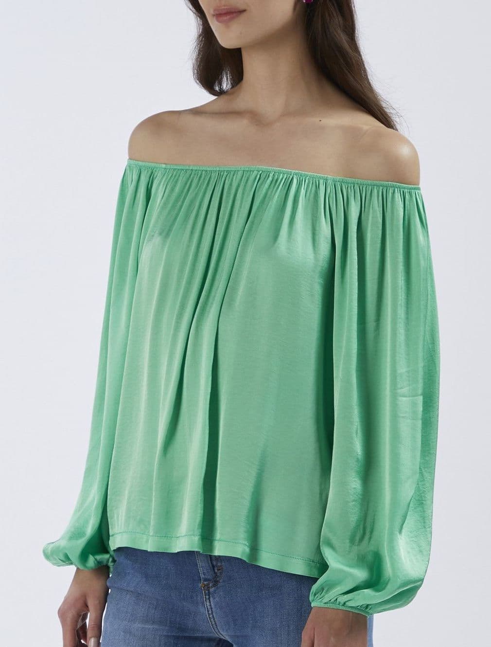 BLUSA CON SCOLLATURA ELASTICA - 3