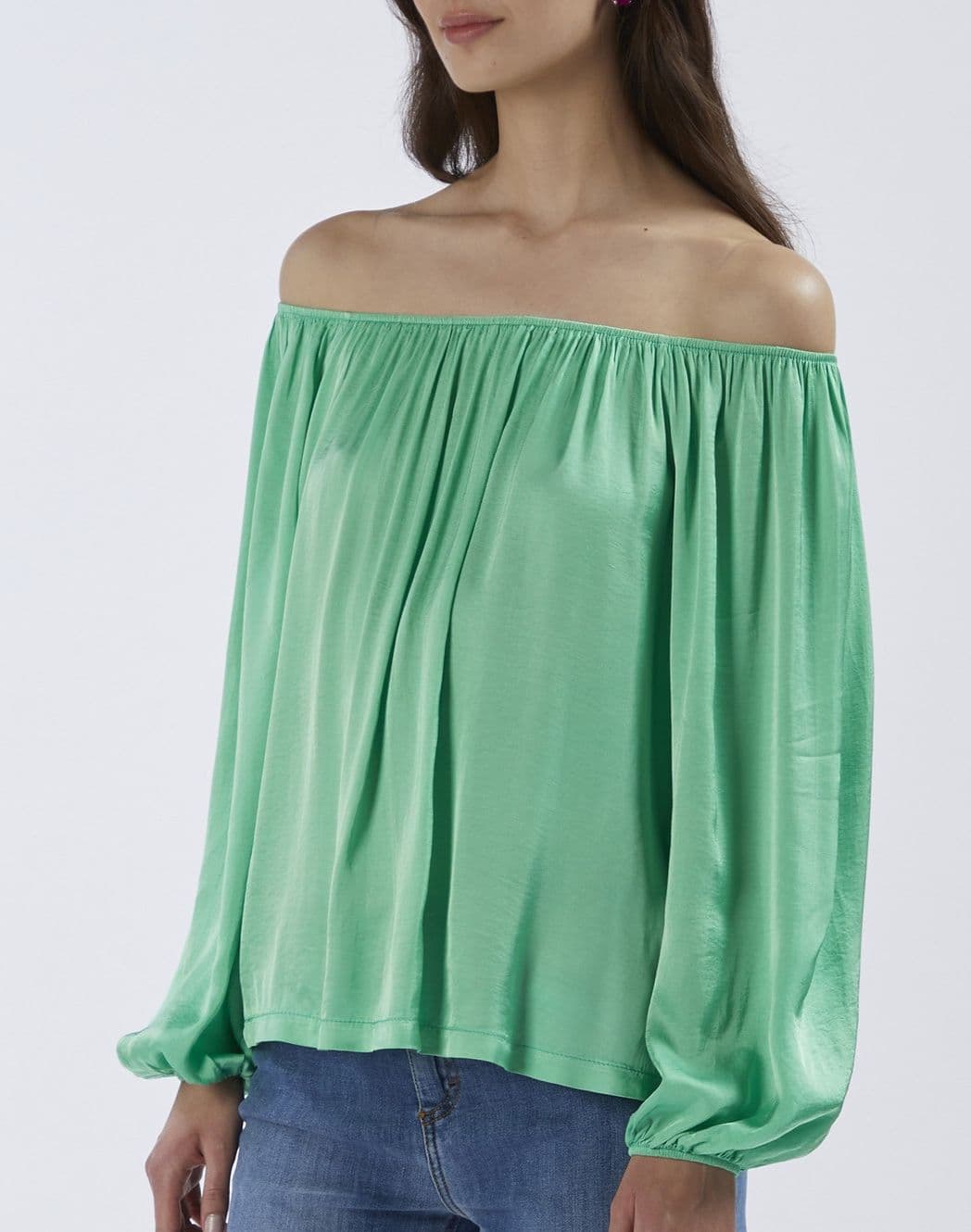 BLUSA CON SCOLLATURA ELASTICA - 3