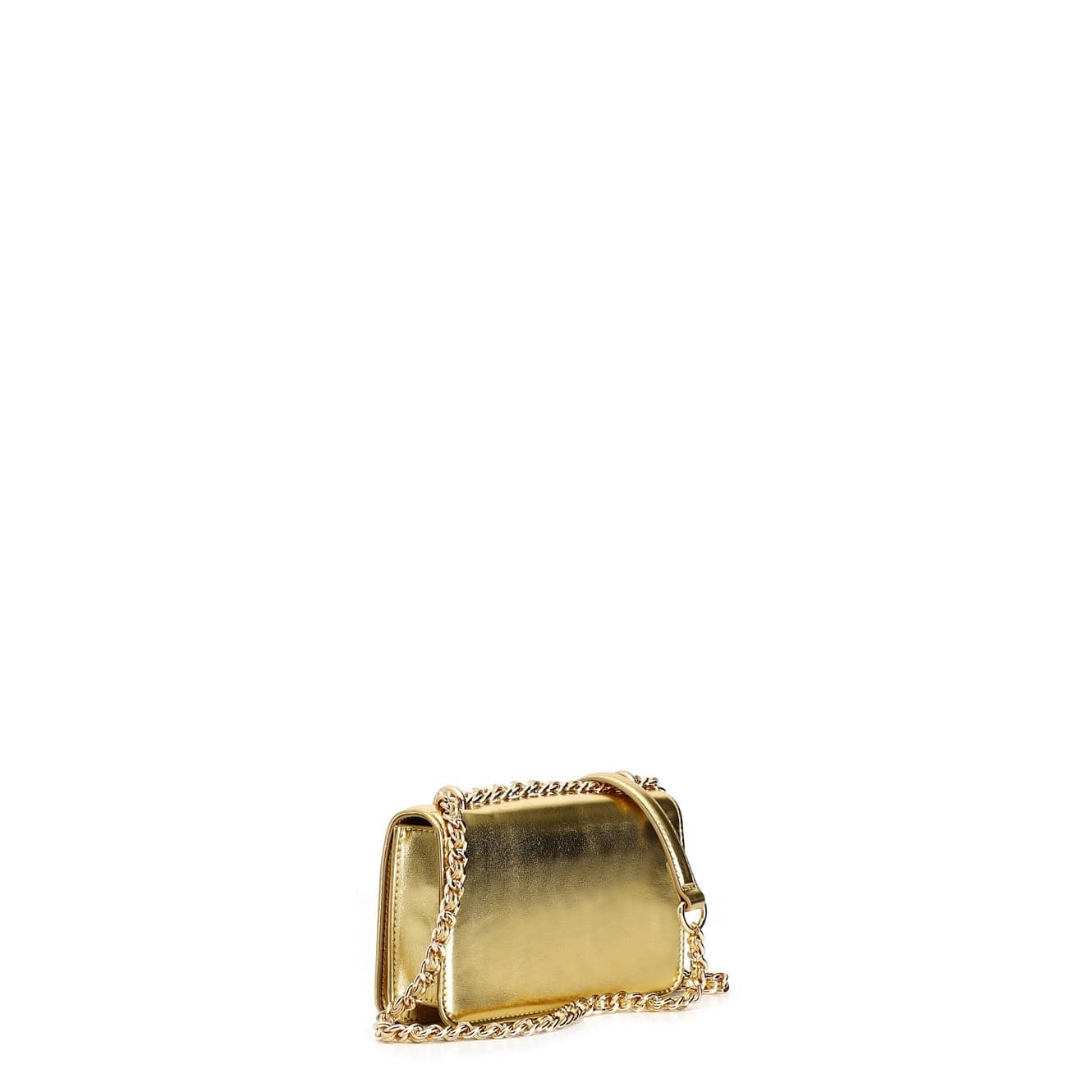 MINIBAG CON PATTINA CON MATERIALE EFFETTO METALLIZZATO E TRACOLLA CATENA - 12