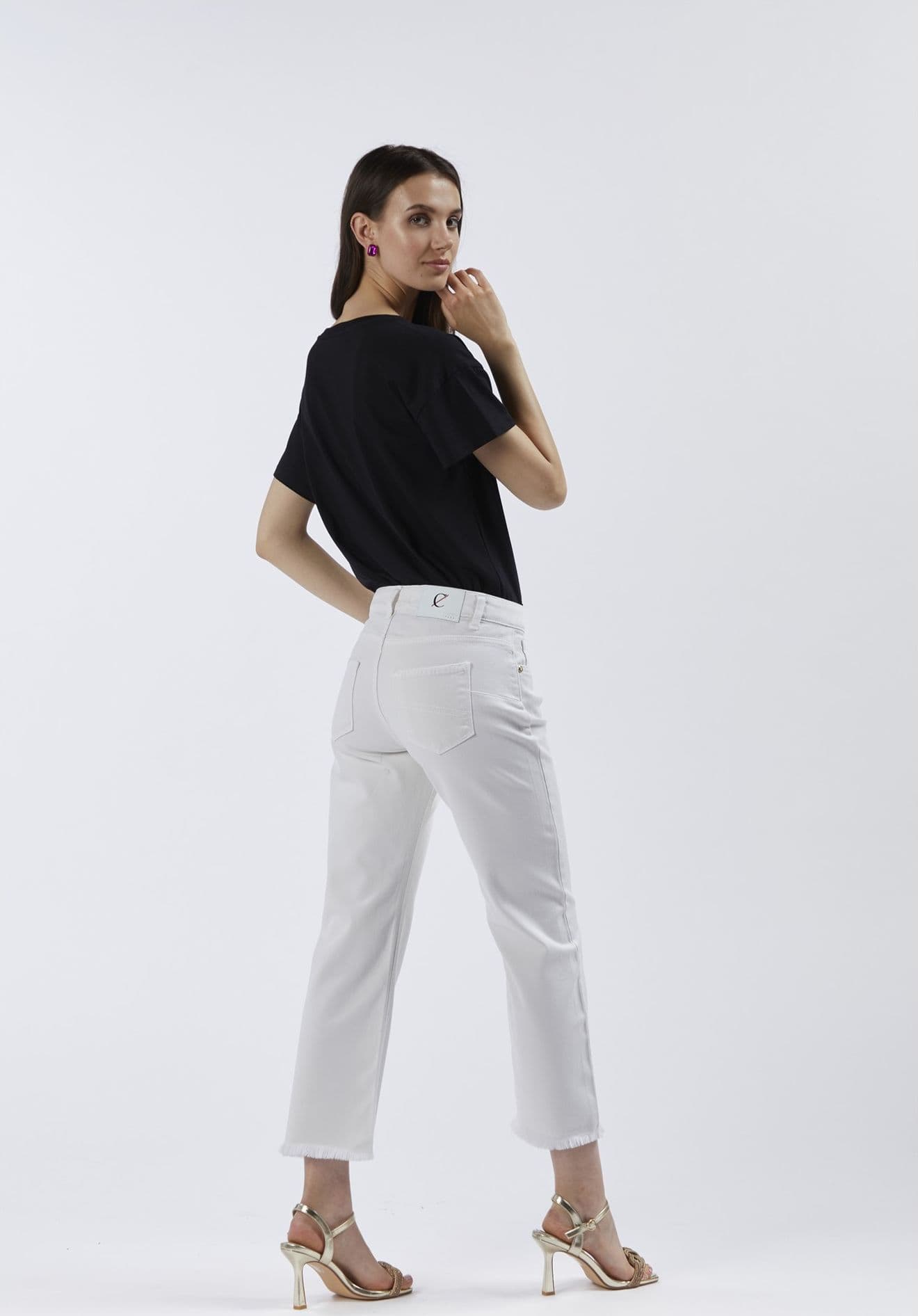 PANTALONE BOOTCUT CROPPED IN BULL DENIM - 5