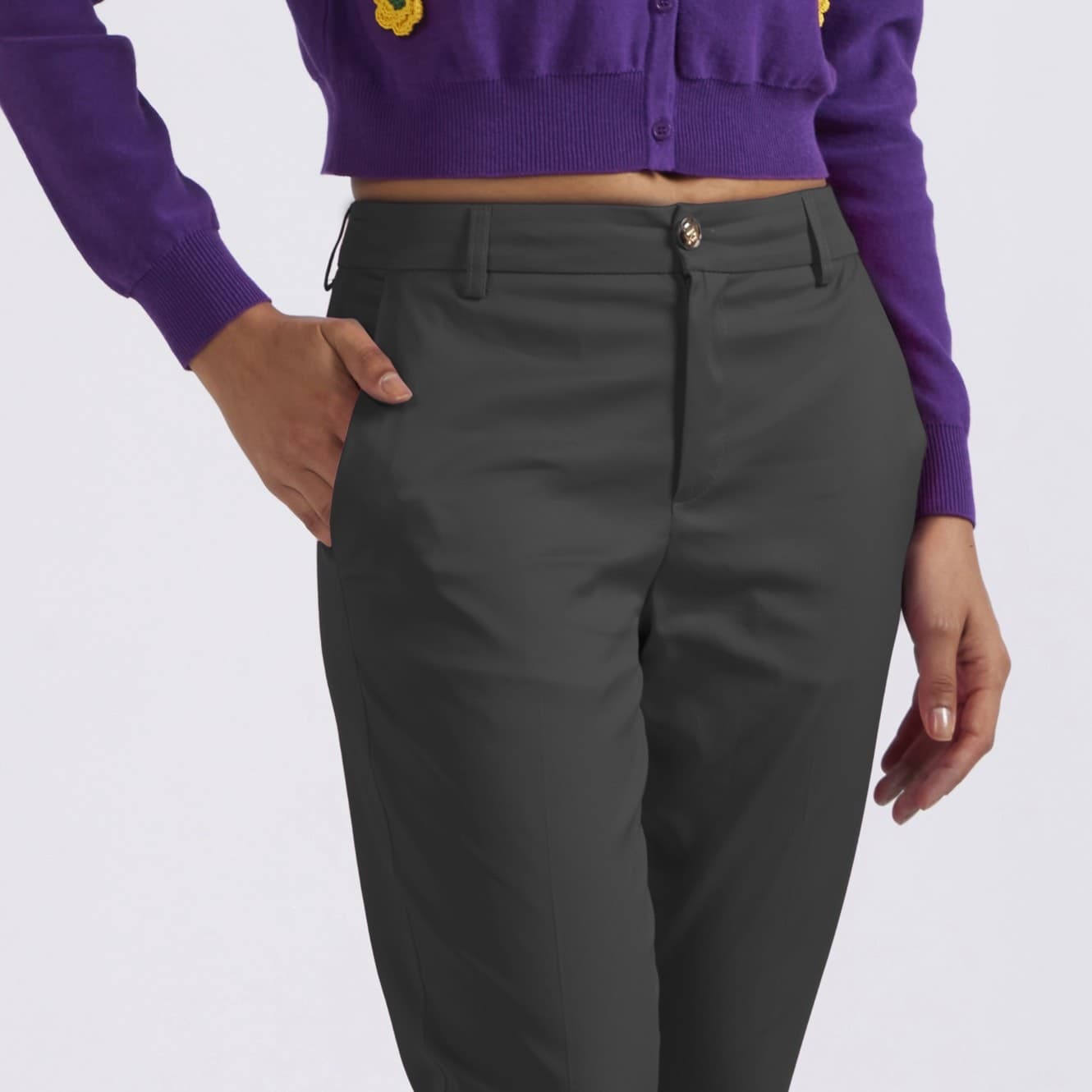 PANTALONE CHINO IN GABARDINA DI COTONE - 3