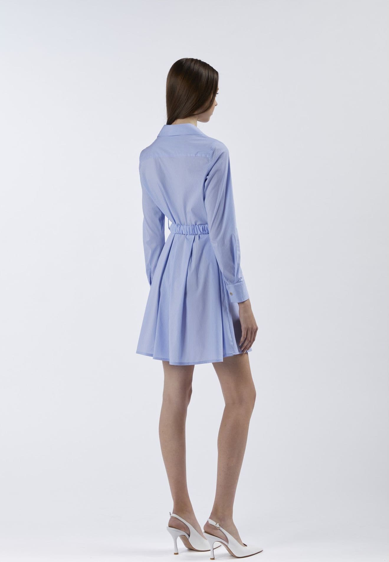 ABITINO TIPO CHEMISIER IN POPELINE STRETCH RIGATO - 2