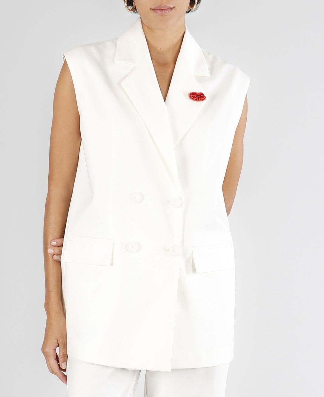 GILET DOPPIOPETTO OVERSIZE TESSUTO ELASTICIZZATO - 2