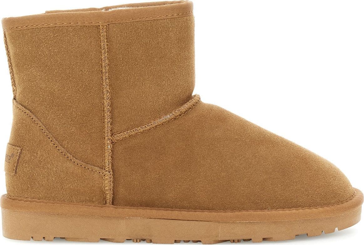 TRONCHETTO IN PELLE SCAMOSCIATA CON PELLICCIA SINTETICA – CAMEL – Cafènoir
