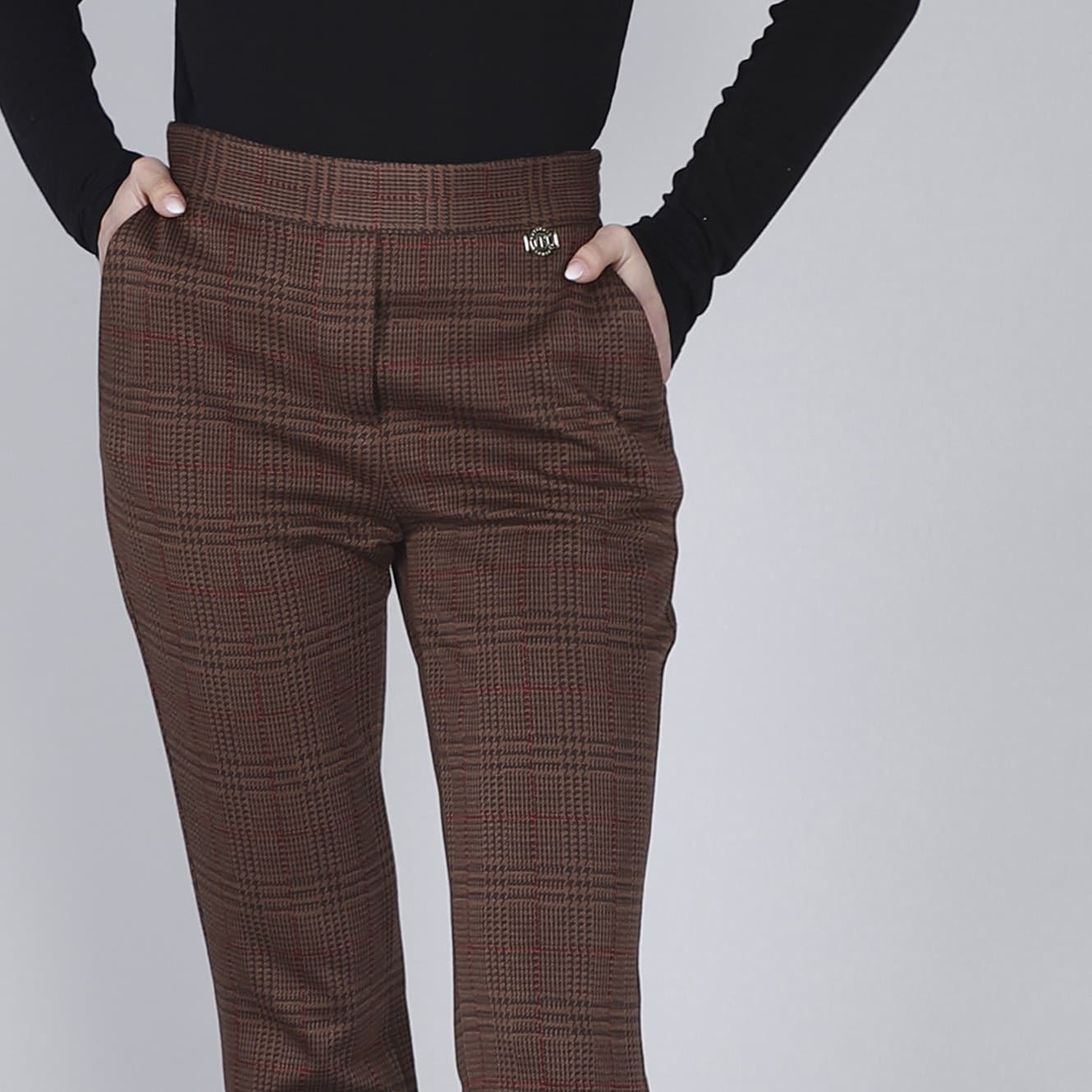 PANTALONE A ZAMPA CROPPED  TESSUTO JACQUARD - 3