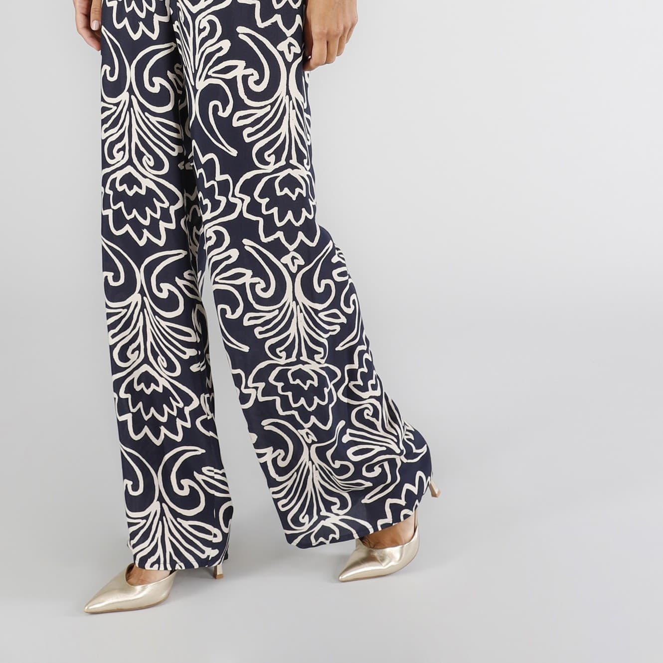 PANTALONE PALAZZO IN MAROCAINE STAMPATO - 3