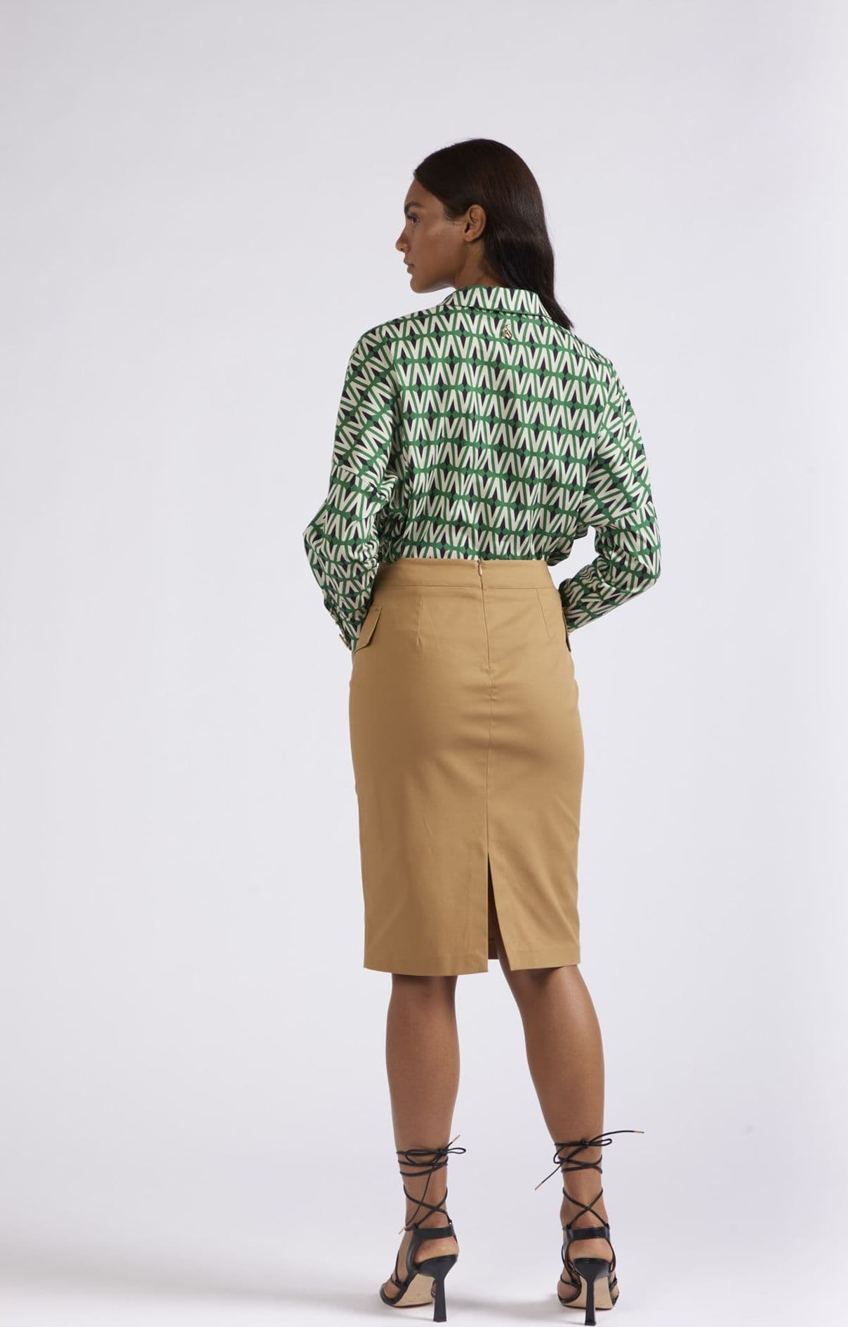 GONNA LONGUETTE IN GABARDINA DI COTONE - 2