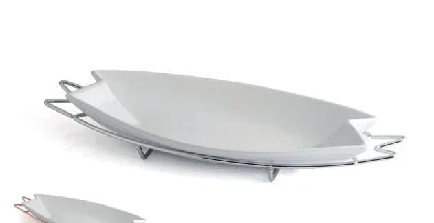 Pirofila Evviva 3885 – Amici a Cena Ovale con Supporto in Acciaio - 2