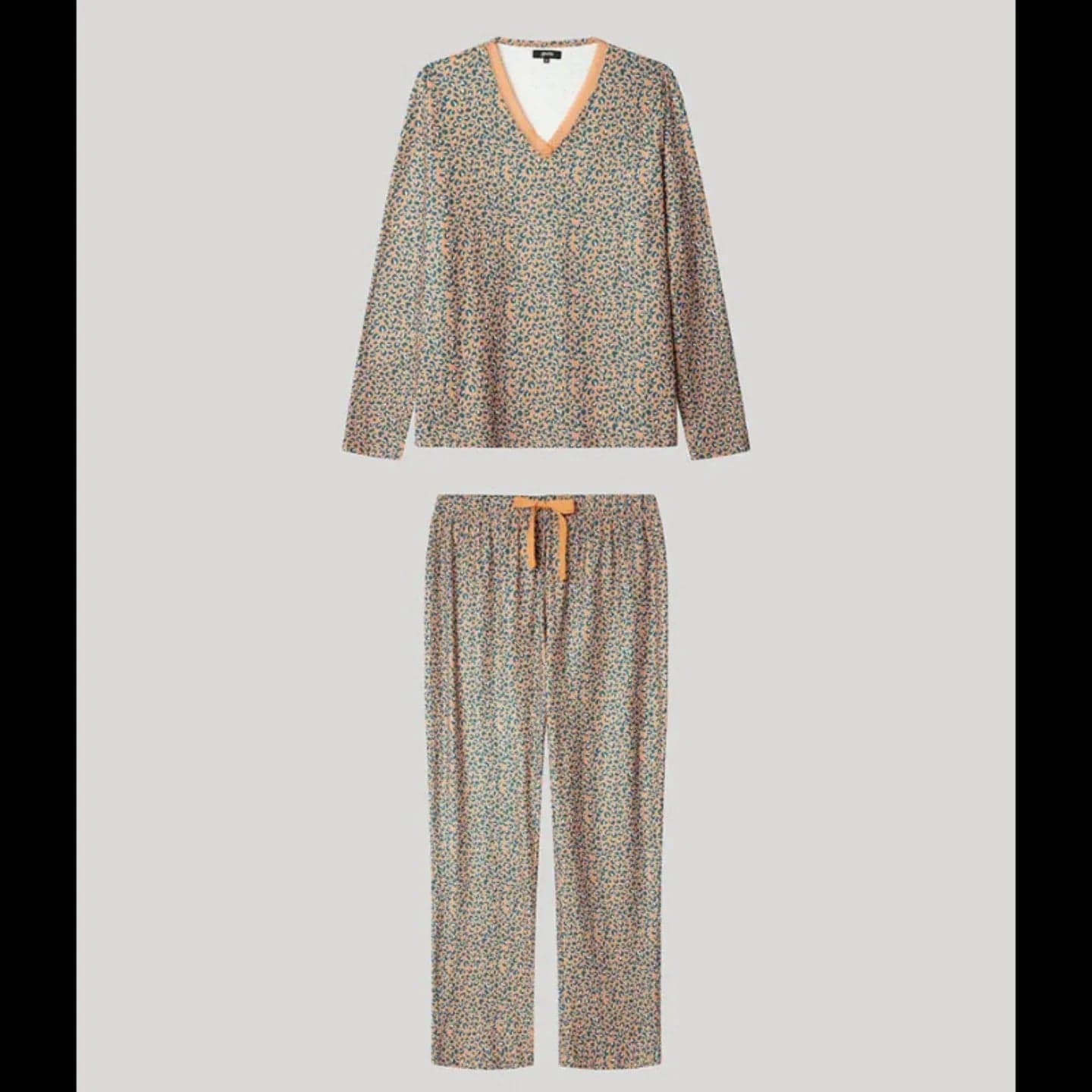 Pigiama Donna Autunno/Inverno Gisela 2/20308S – Stampa Animalier con Dettaglio Pizzo - 2