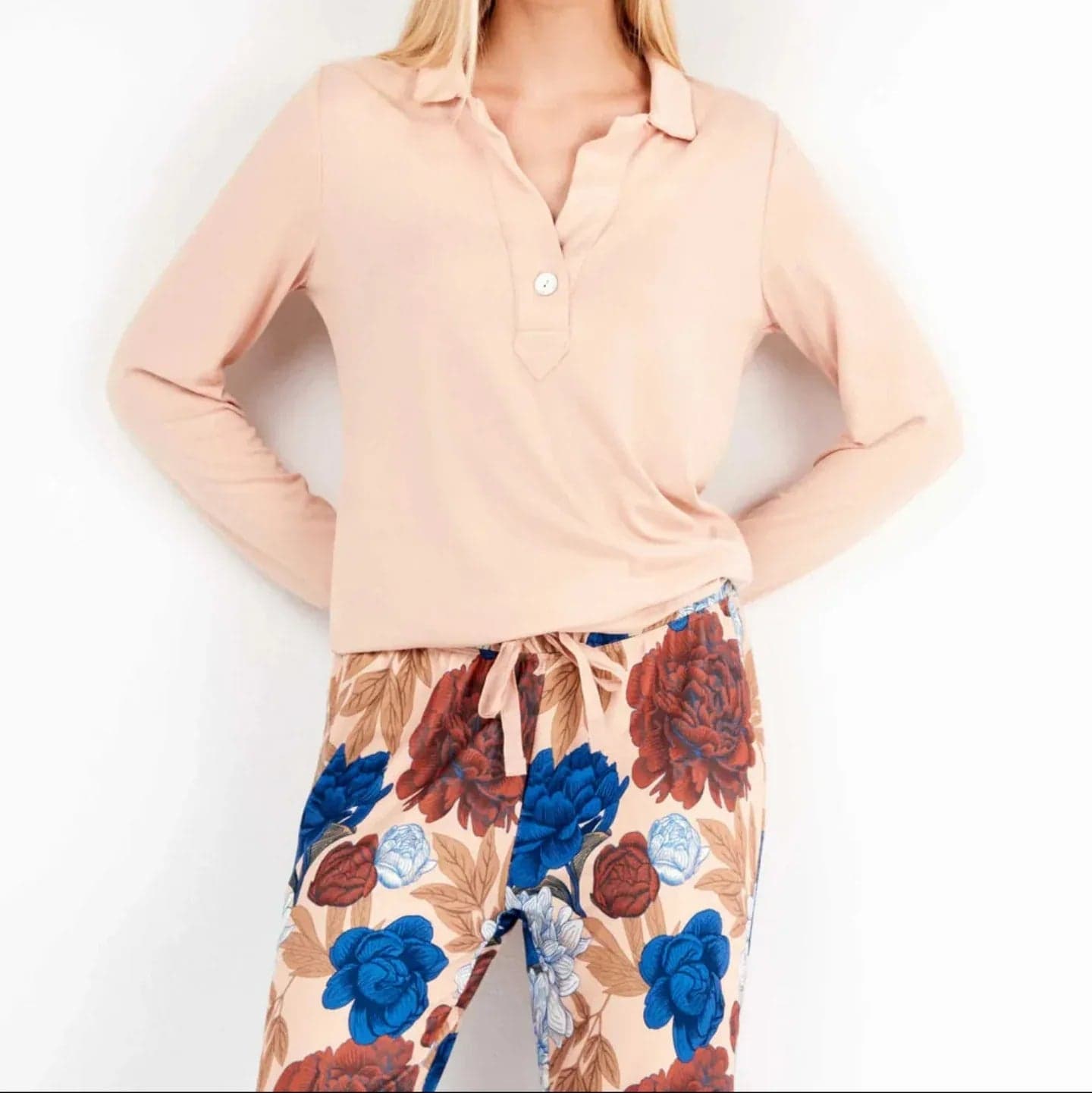 Pigiama Donna Autunno/Inverno Gisela 2/20304S – Set Maglia Morbida con Stampa Floreale - 2