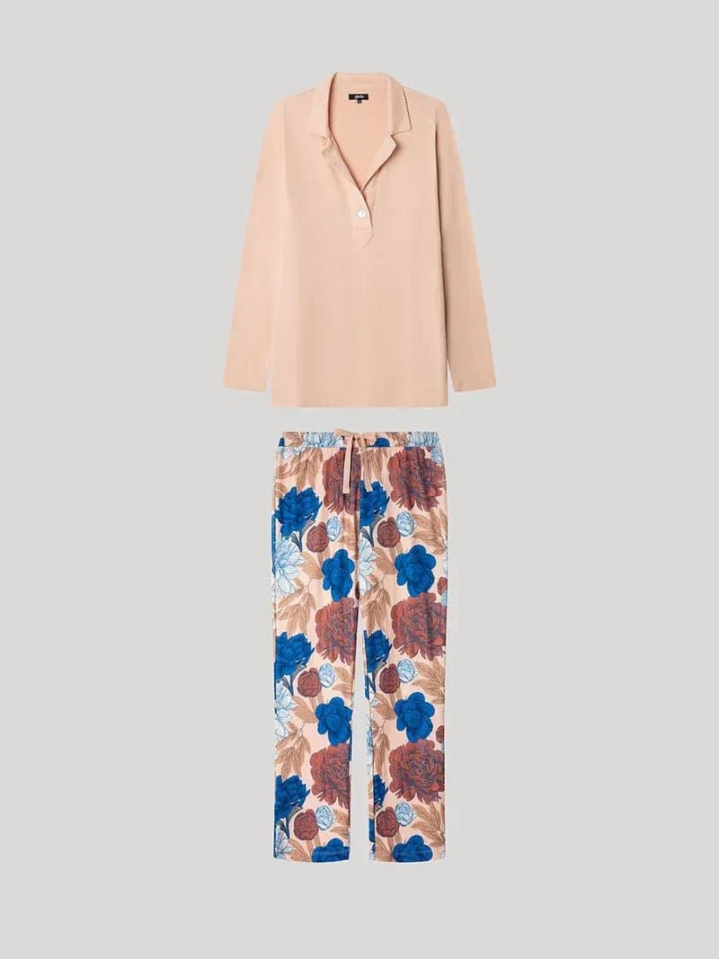 Pigiama Donna Autunno/Inverno Gisela 2/20304S – Set Maglia Morbida con Stampa Floreale - 5