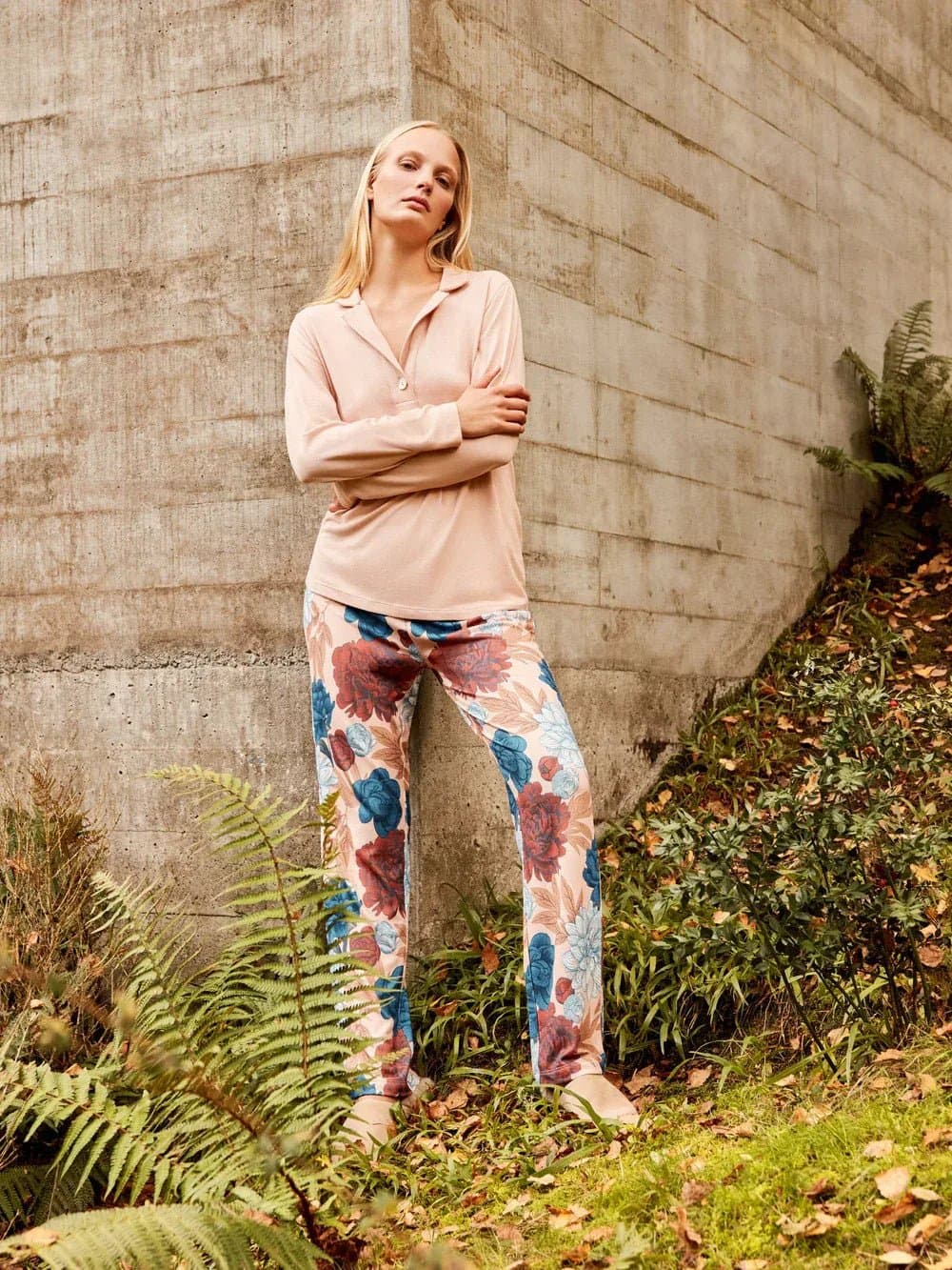 Pigiama Donna Autunno/Inverno Gisela 2/20304S – Set Maglia Morbida con Stampa Floreale - 6