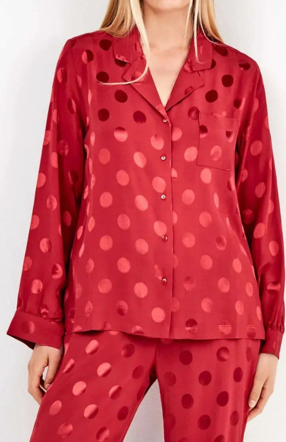 Pigiama Donna Autunno/Inverno Gisela 2/20325S – Camicia e Pantaloni a Pois in Viscosa - 6