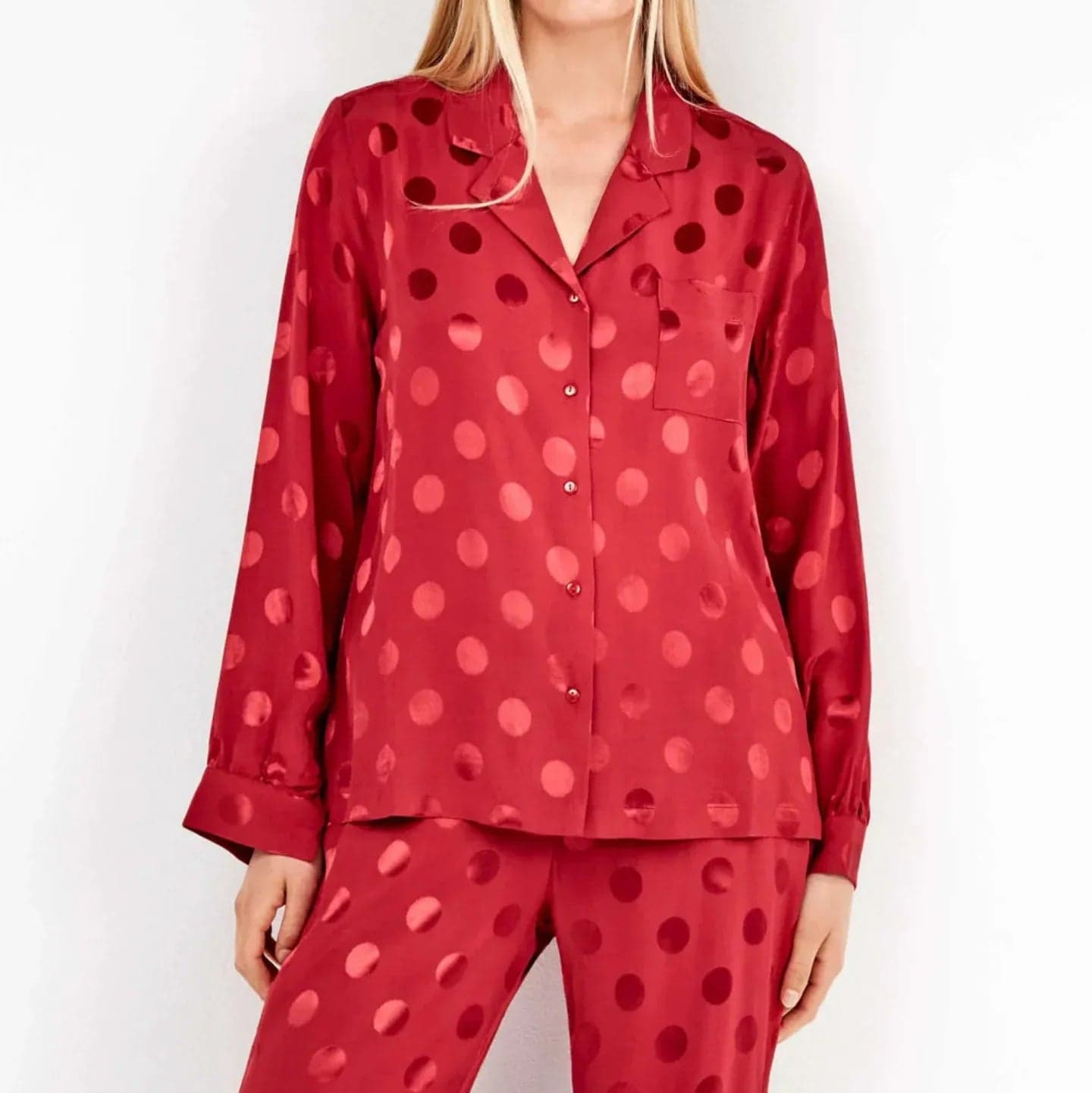 Pigiama Donna Autunno/Inverno Gisela 2/20325S – Camicia e Pantaloni a Pois in Viscosa - 6
