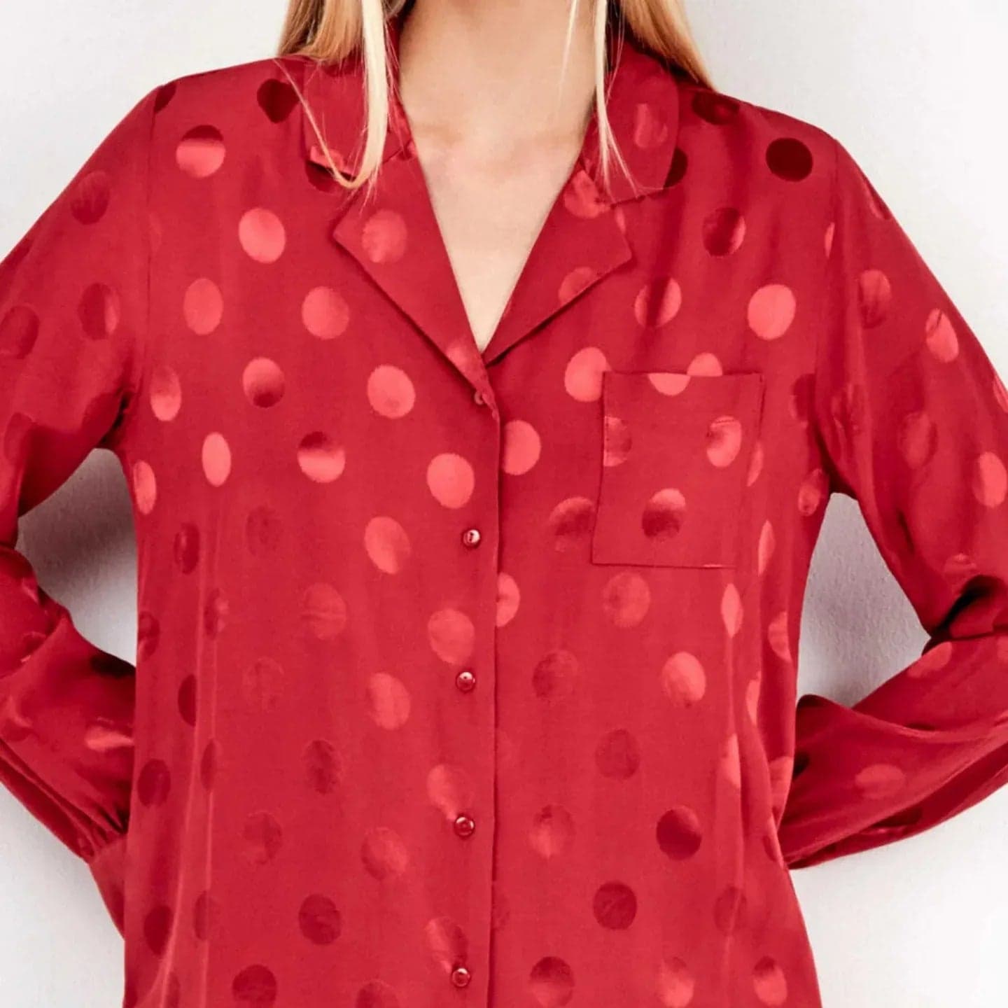 Pigiama Donna Autunno/Inverno Gisela 2/20325S – Camicia e Pantaloni a Pois in Viscosa - 2