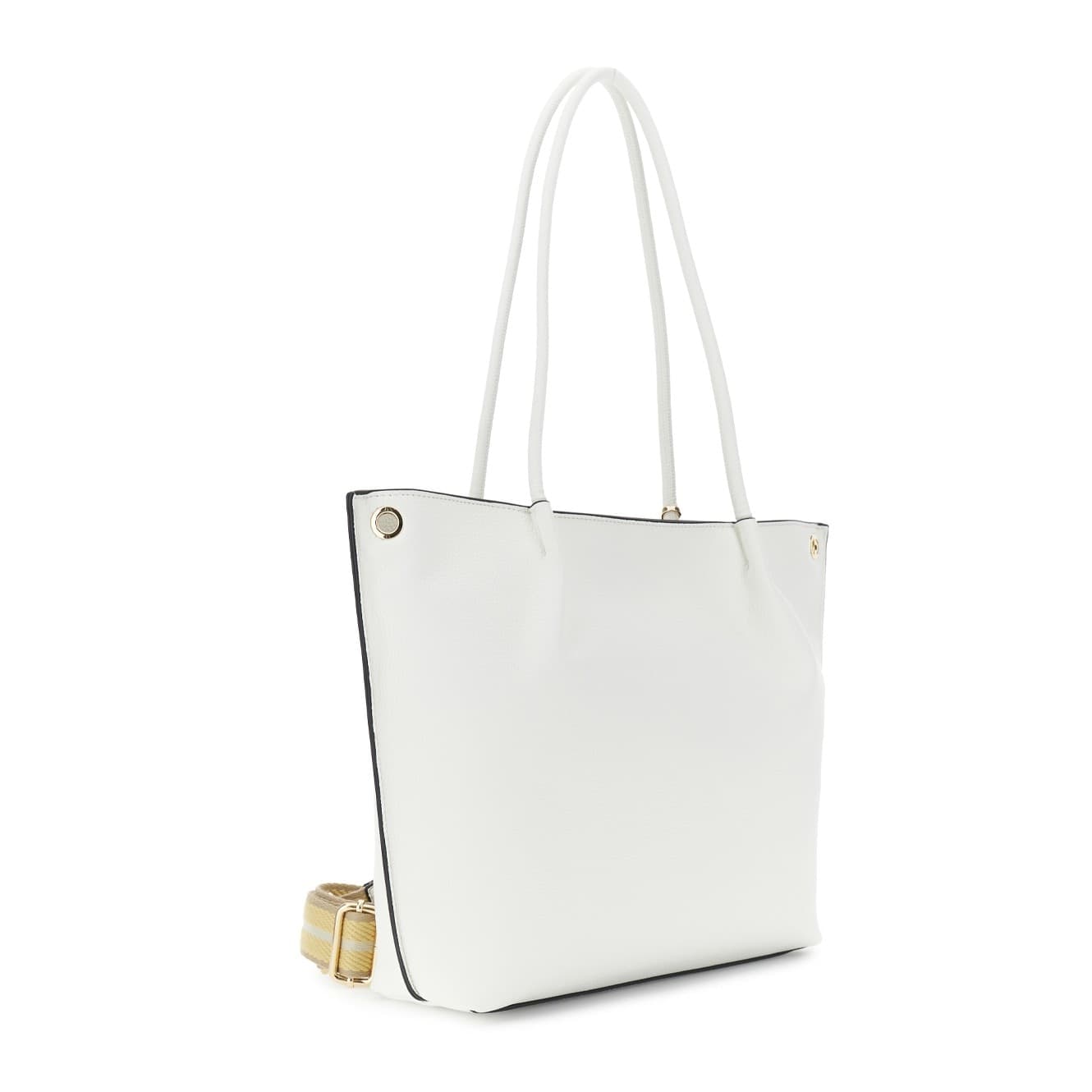 SHOPPING IN MATERIALE CON GRANA, TRACOLLA REMOVIBILE IN NASTRO E CHARM IN METALL - 6