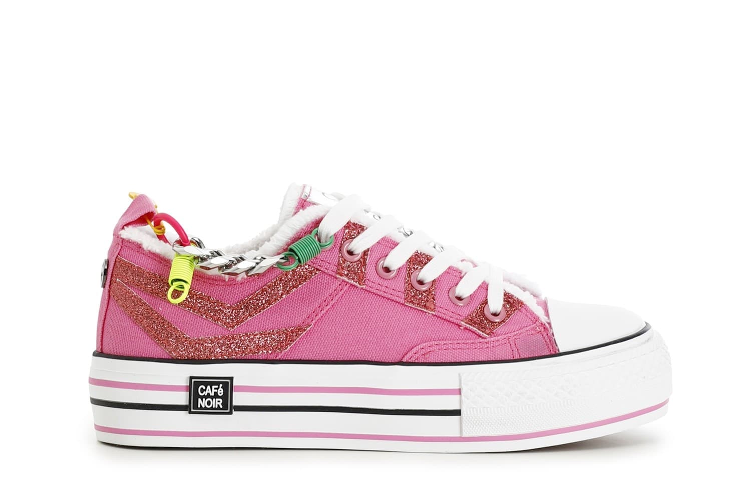 SNEAKERS IN TESSUTO E GLITTER CON FRANGE - 4