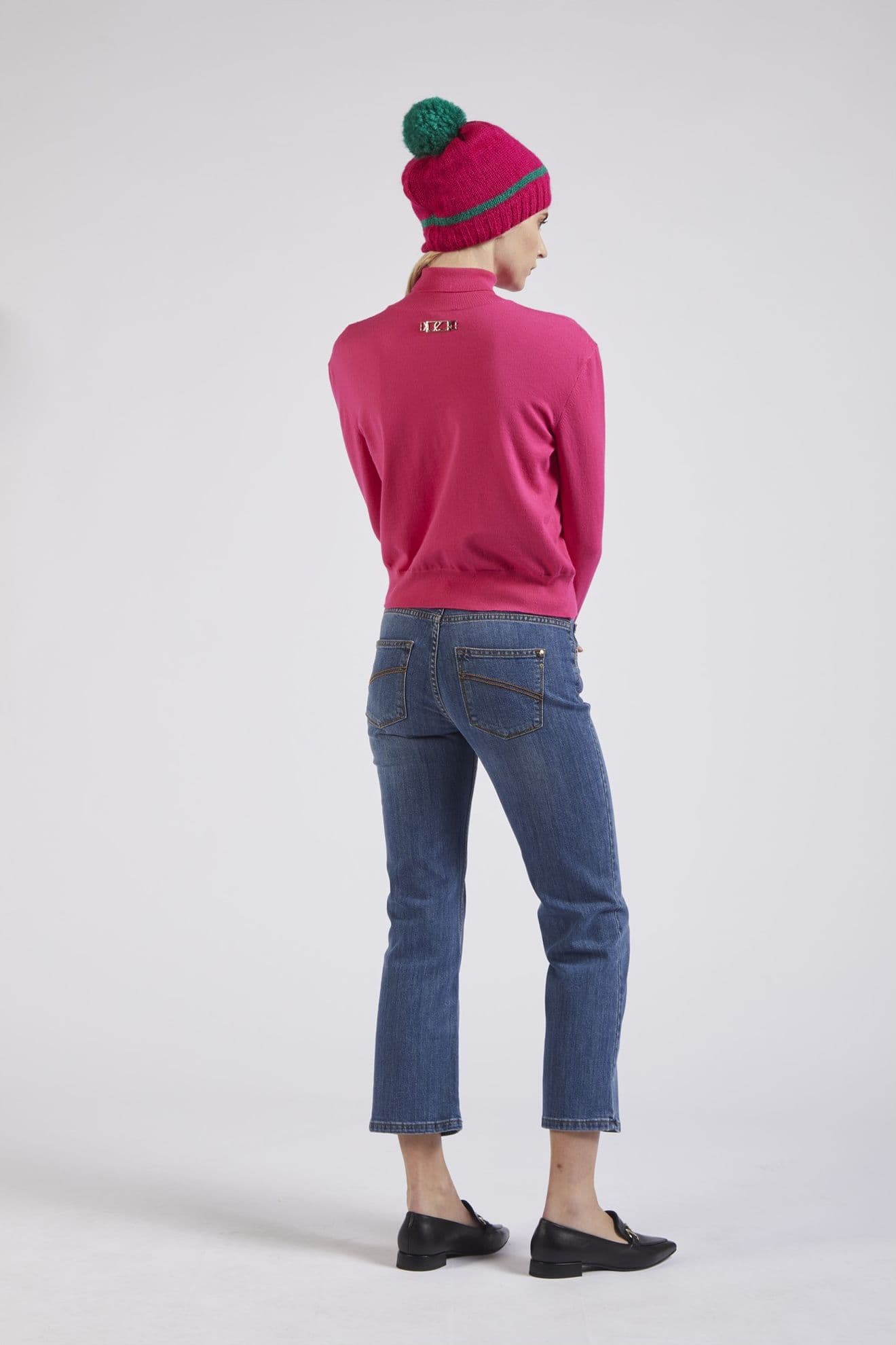 MAGLIONE COLLO ALTO CON CRESPE ALLE SPALLE - 5