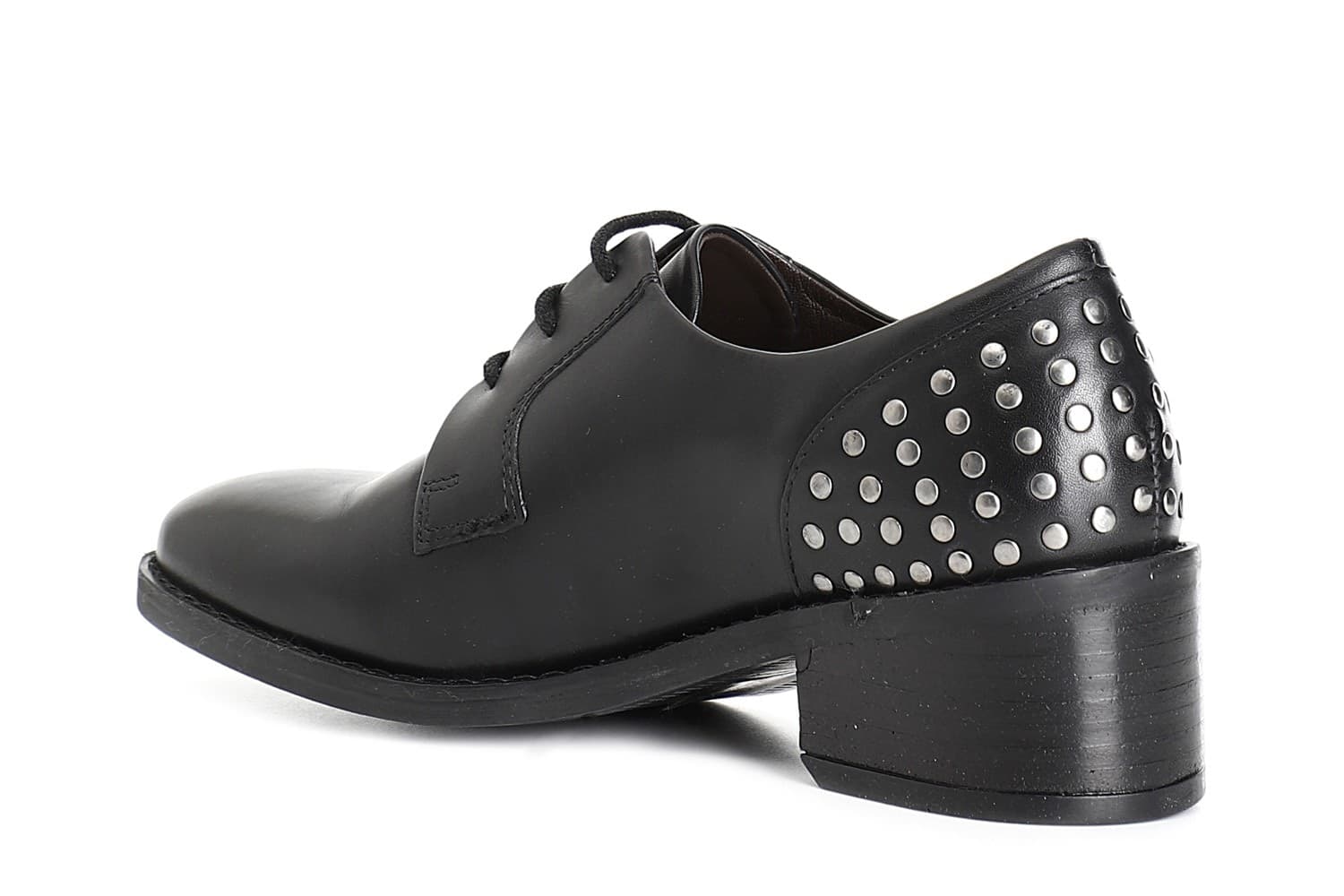 SCARPA ALLACCIATA IN PELLE CON BORCHIE - 5