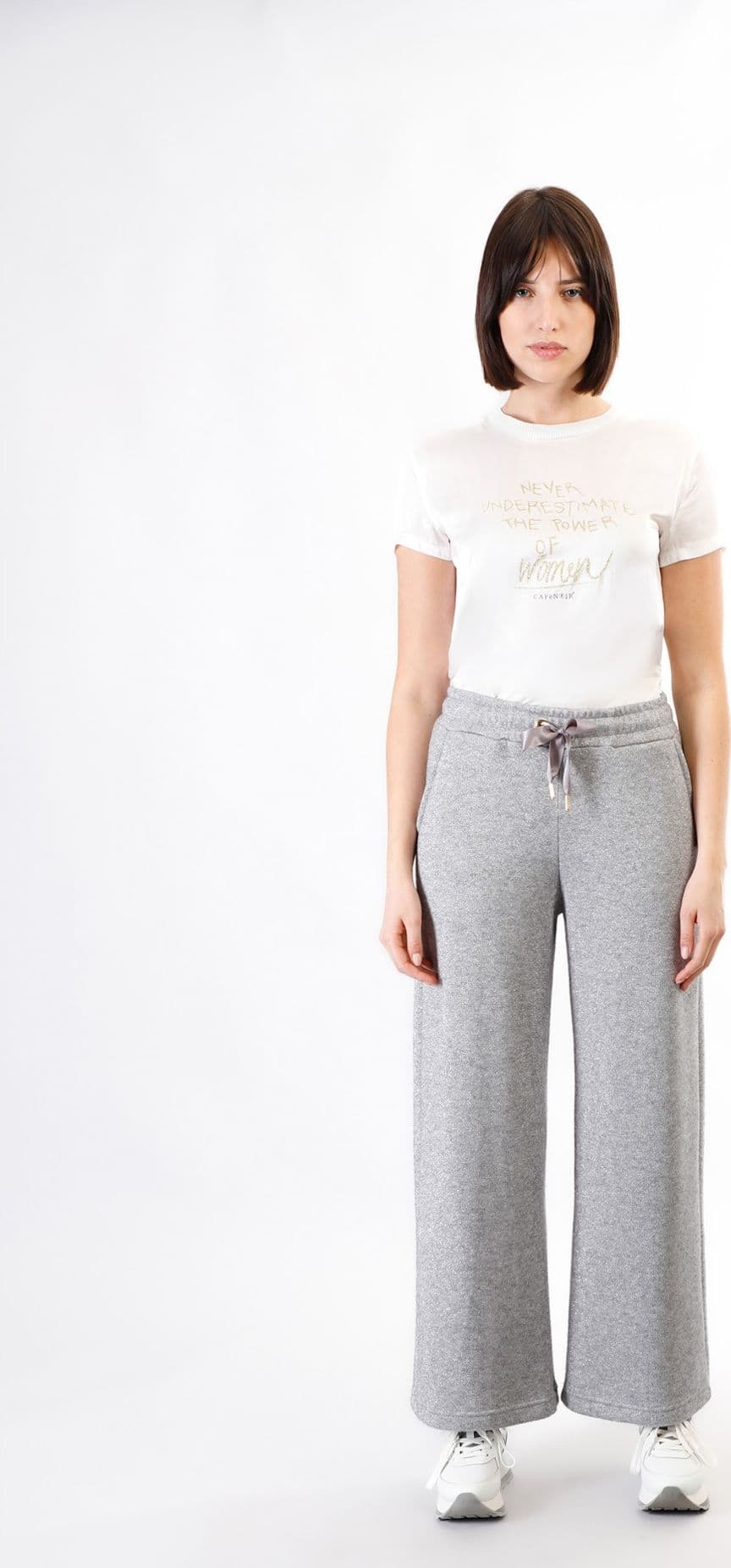 PANTALONE PALAZZO  MANO CALDA – SILVER – Cafènoir