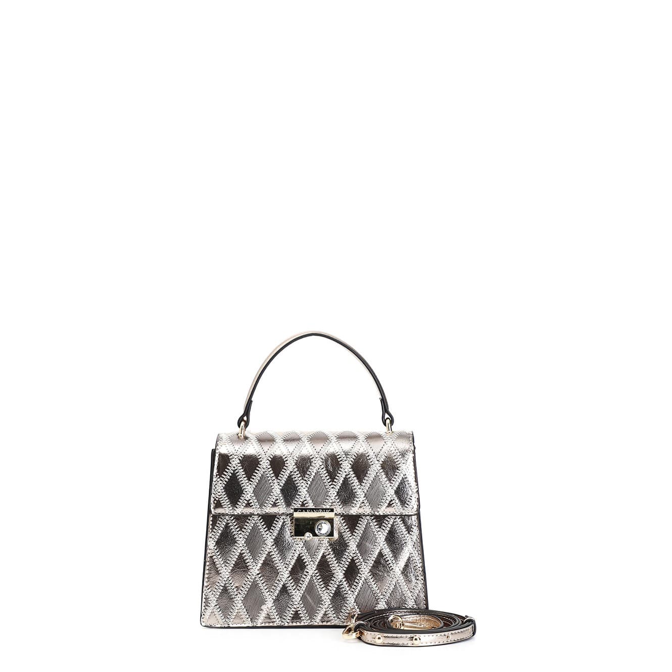 MINIBAG ROMBI PATCHWORK E ACCESSORIO CON STRASS - 5