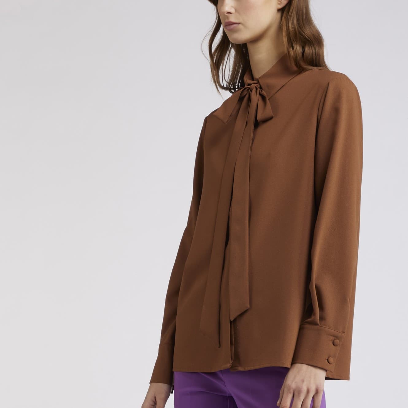 CAMICIA CON FUSCIACCA AL COLLO IN GEORGETTE - 3