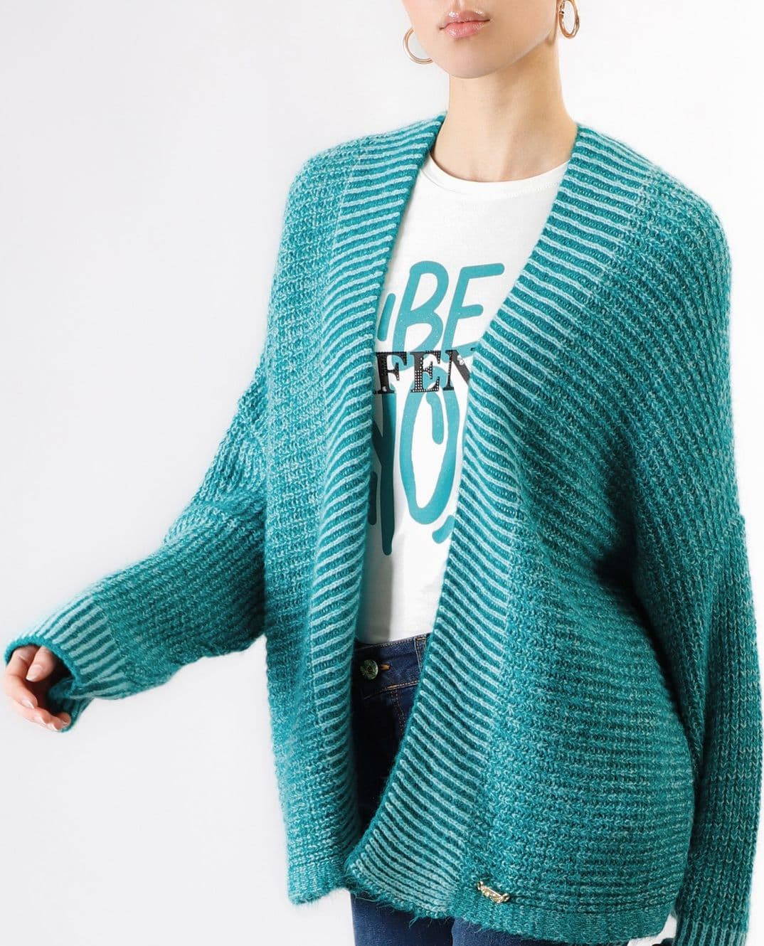 CARDIGAN MOULINè SENZA BOTTONI E  COLLOSCIALLATO - 3