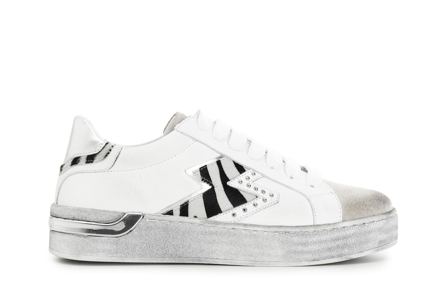 SNEAKERS IN PELLE CON DETTAGLIO LATERALE - 4