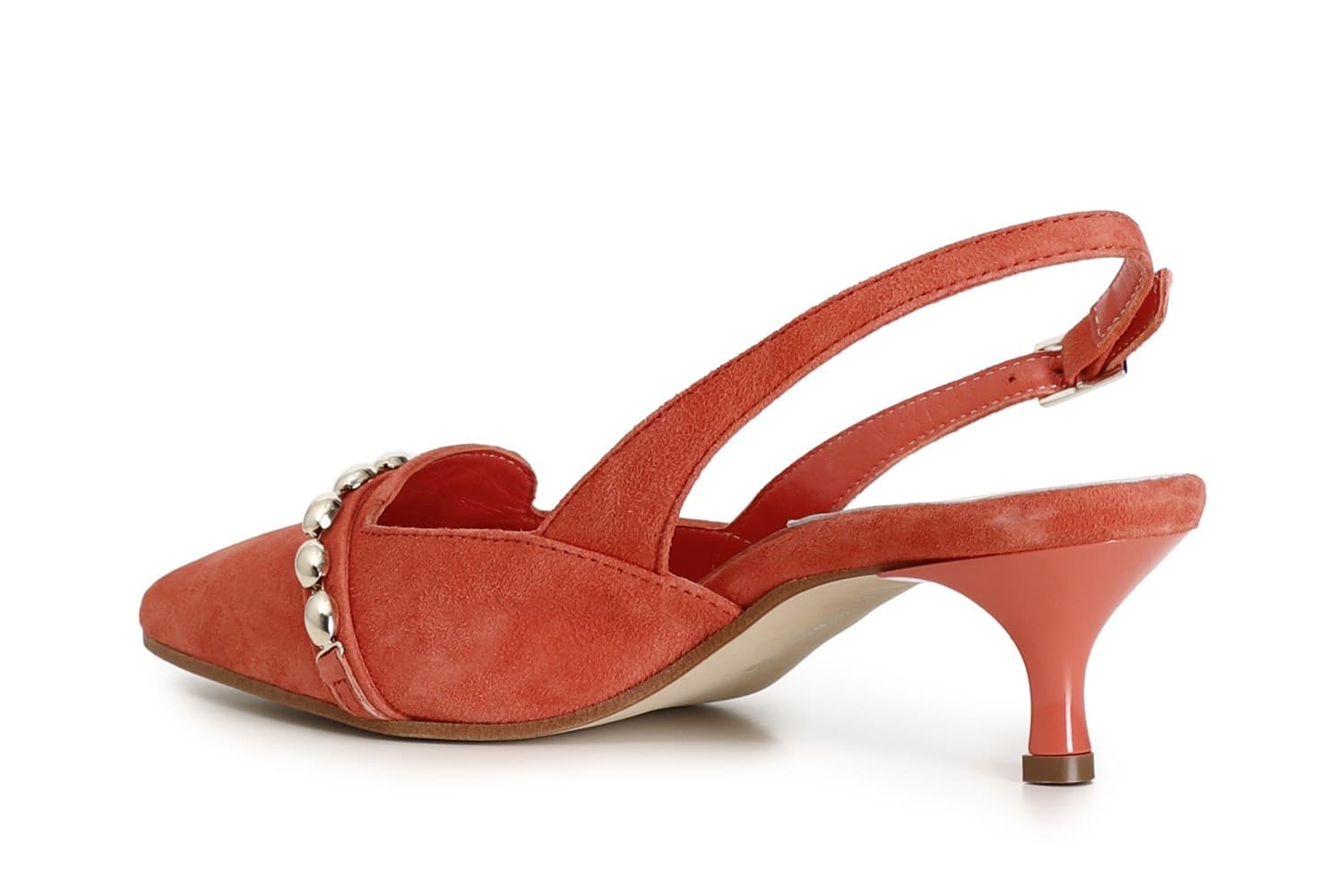 SCARPE APERTE DIETRO IN PELLE SCAMOSCIATA CON ACCESSORIO - 2