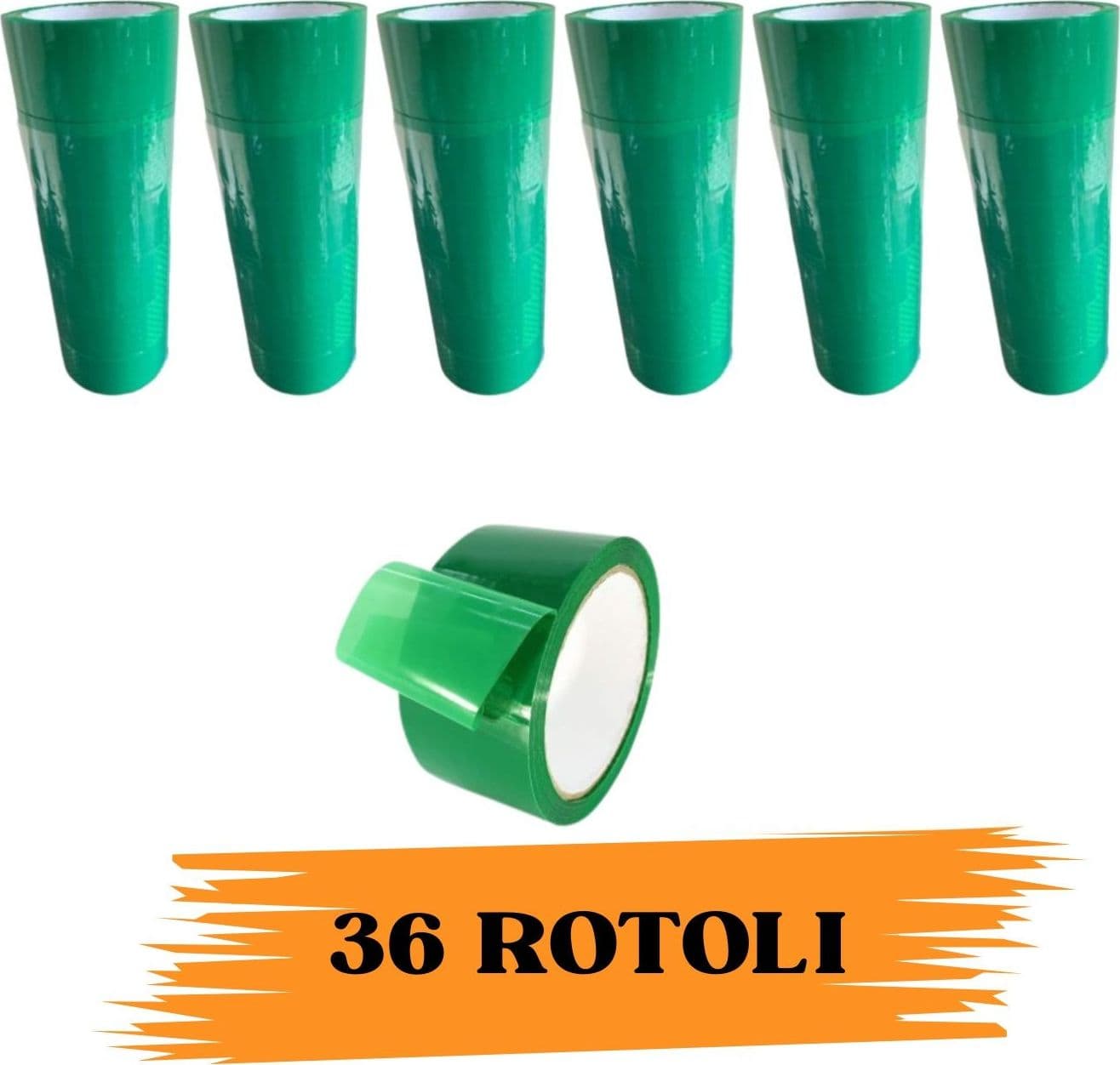EcoPrice® Nastro Adesivo Imballaggio Colorato Green 48mmx66m 36 Rotoli Scotch - 3