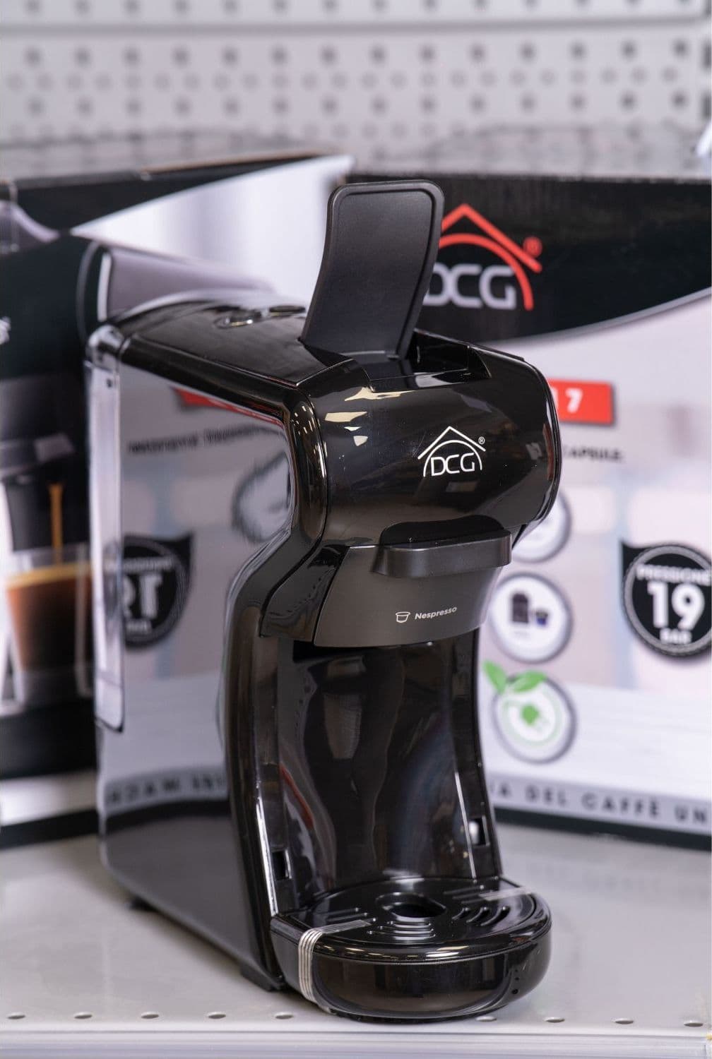 DCG ES6517 - Macchina Del Caffè Universale, serbatoio 0,6 Litri, 19 BAR, 1.450W - NERA+ Omaggio 15 Pz Cialde / Capsule - 8